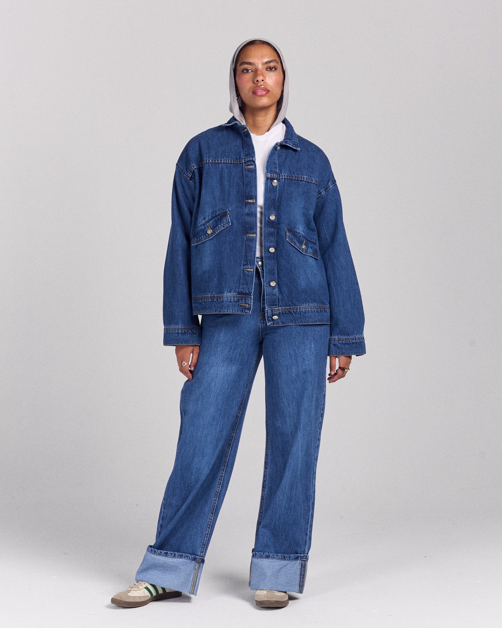 Stay Lit Denim Jacket - Medium Wash