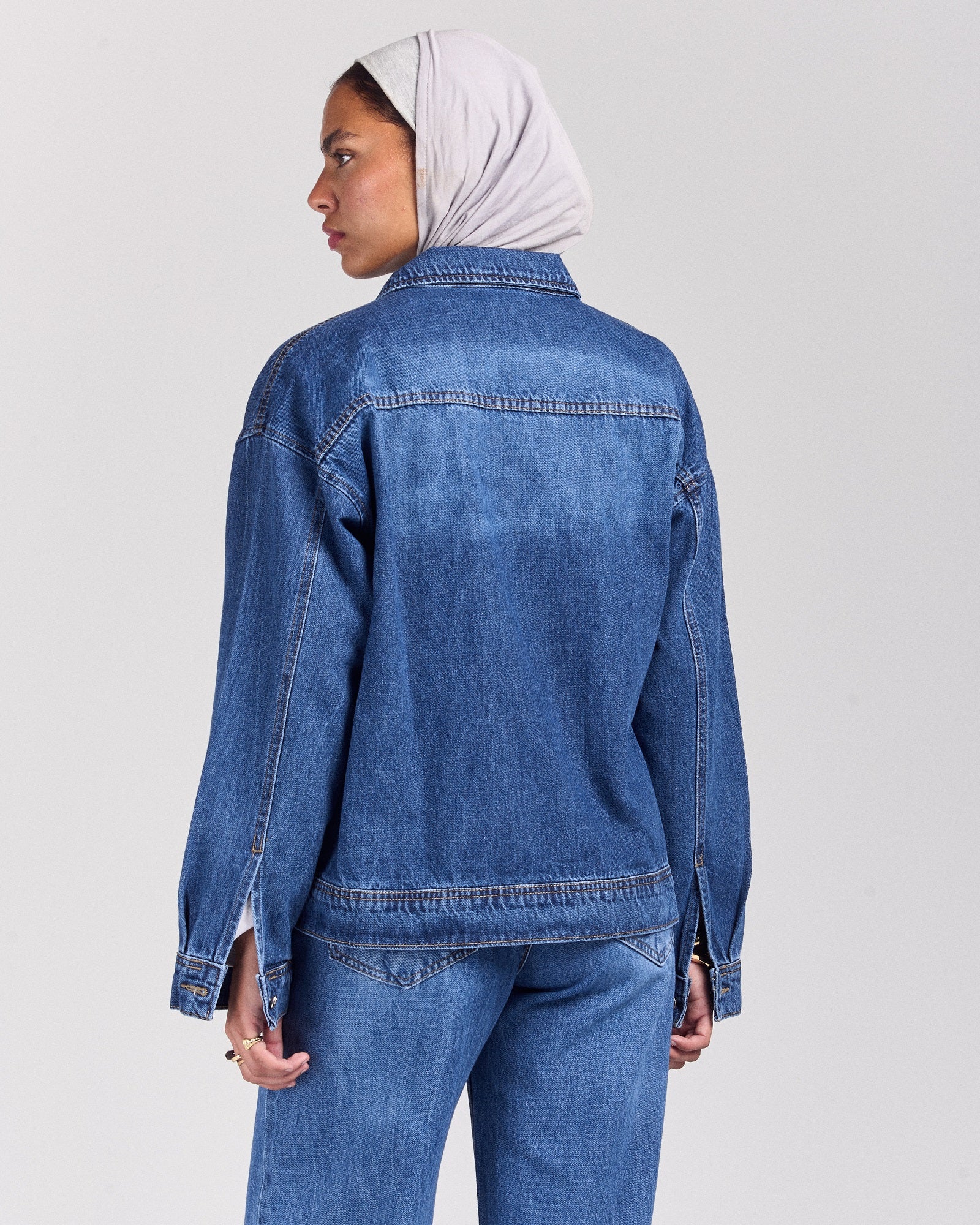 Stay Lit Denim Jacket - Medium Wash