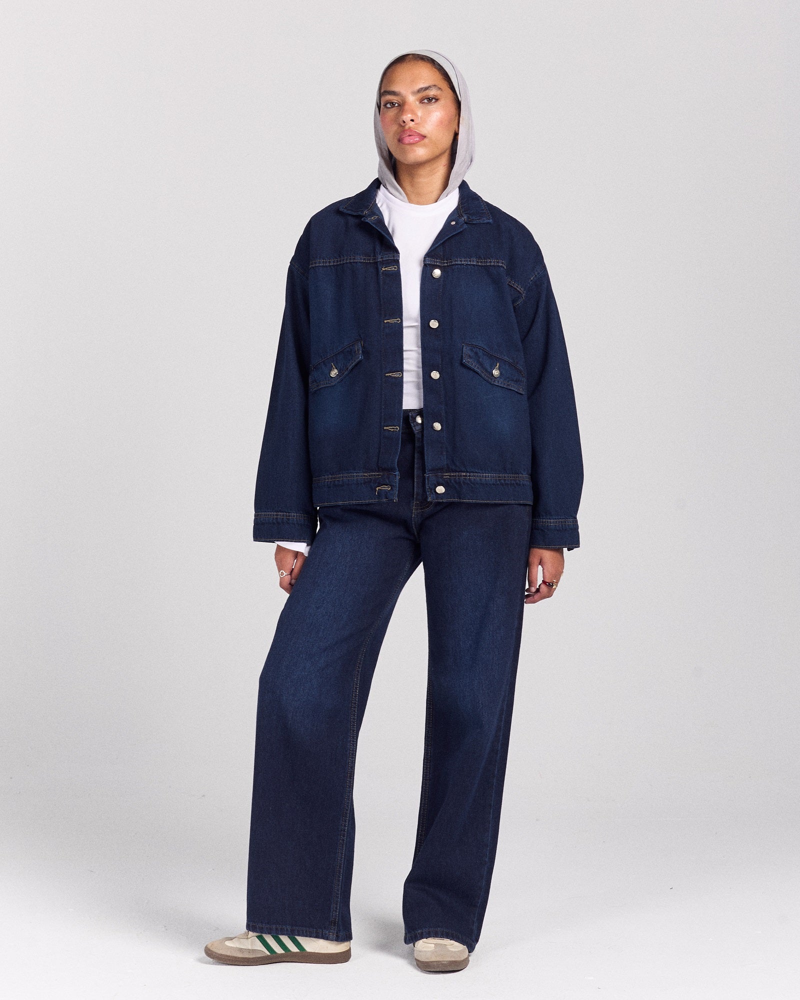 Stay Lit Denim Jacket - Dark Wash