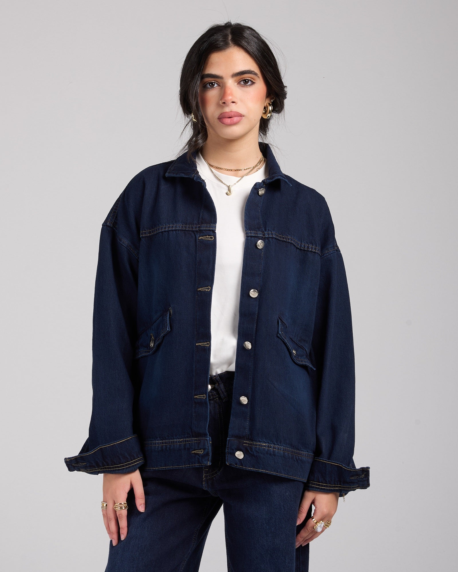 Stay Lit Denim Jacket - Dark Wash