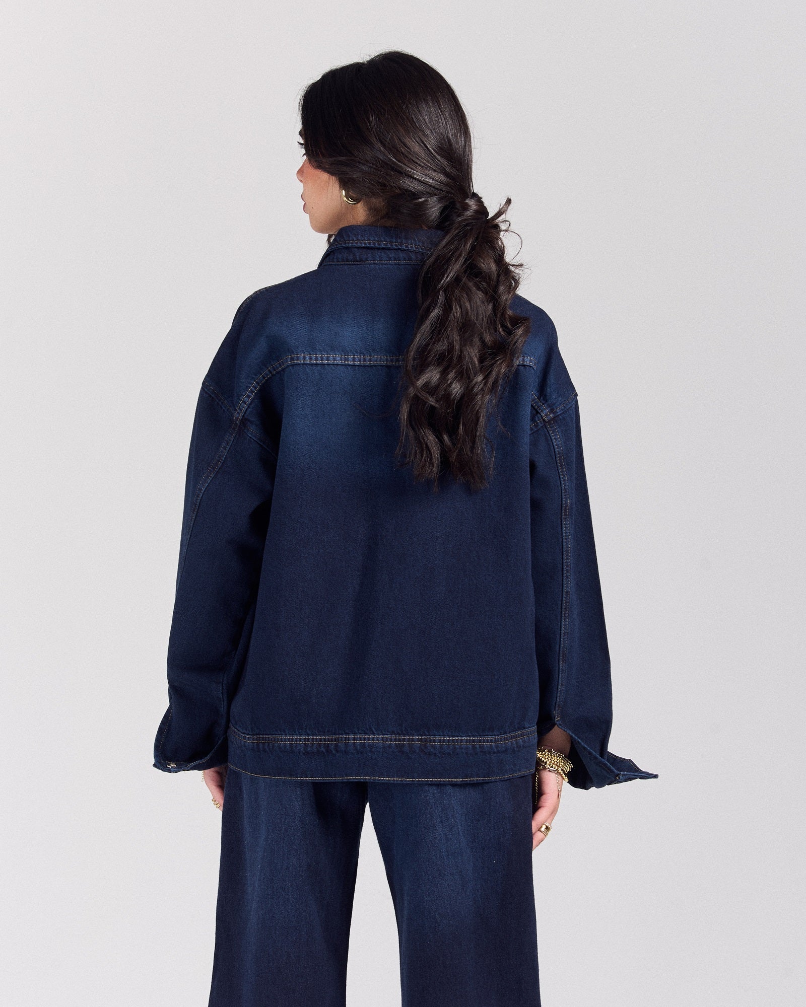Stay Lit Denim Jacket - Dark Wash