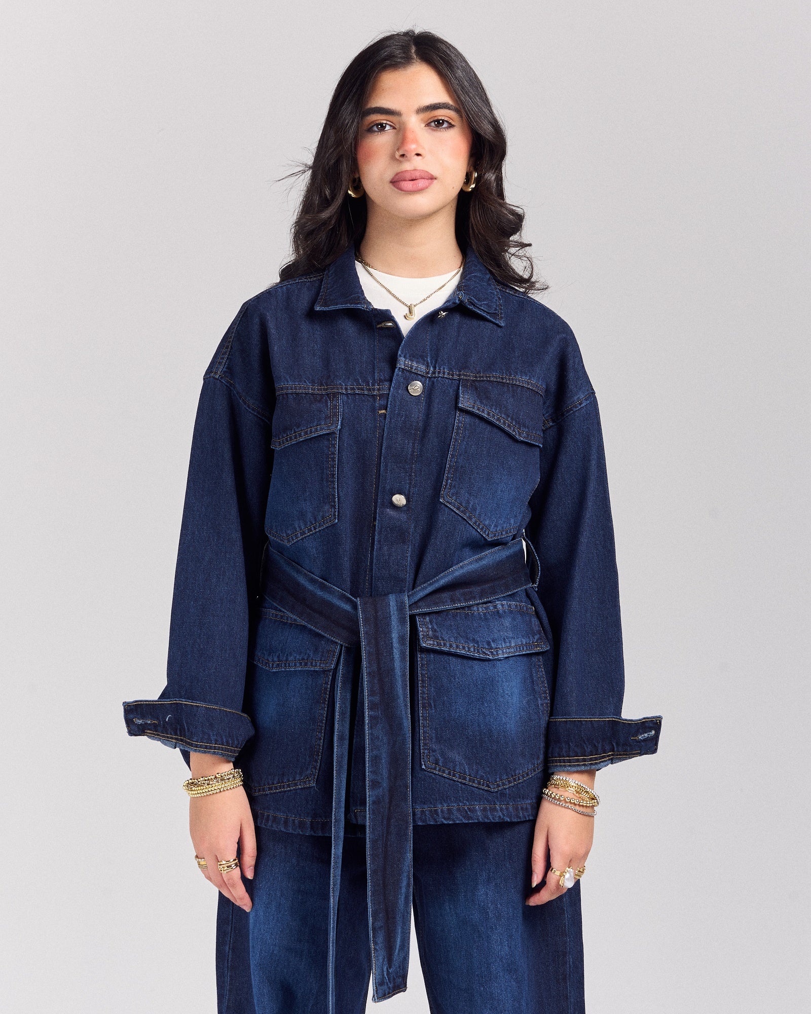 Snatched Denim Jacket - Dark Wash