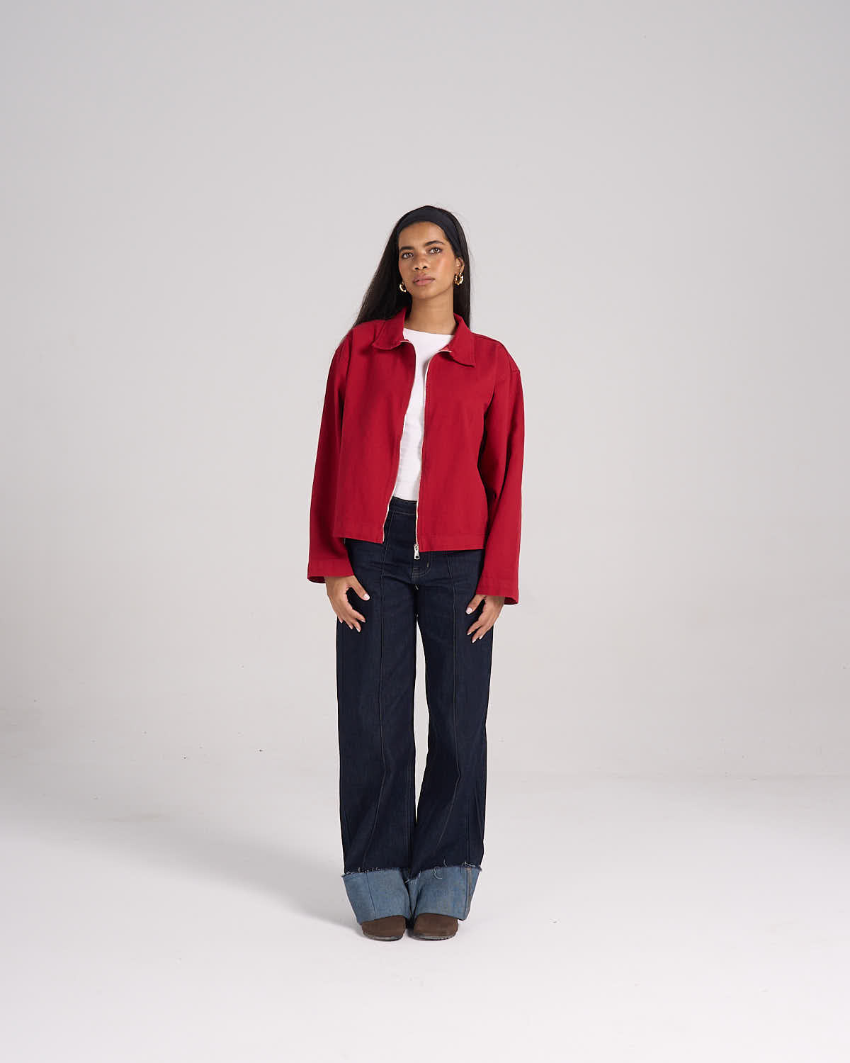 The Crop It Jacket - Red