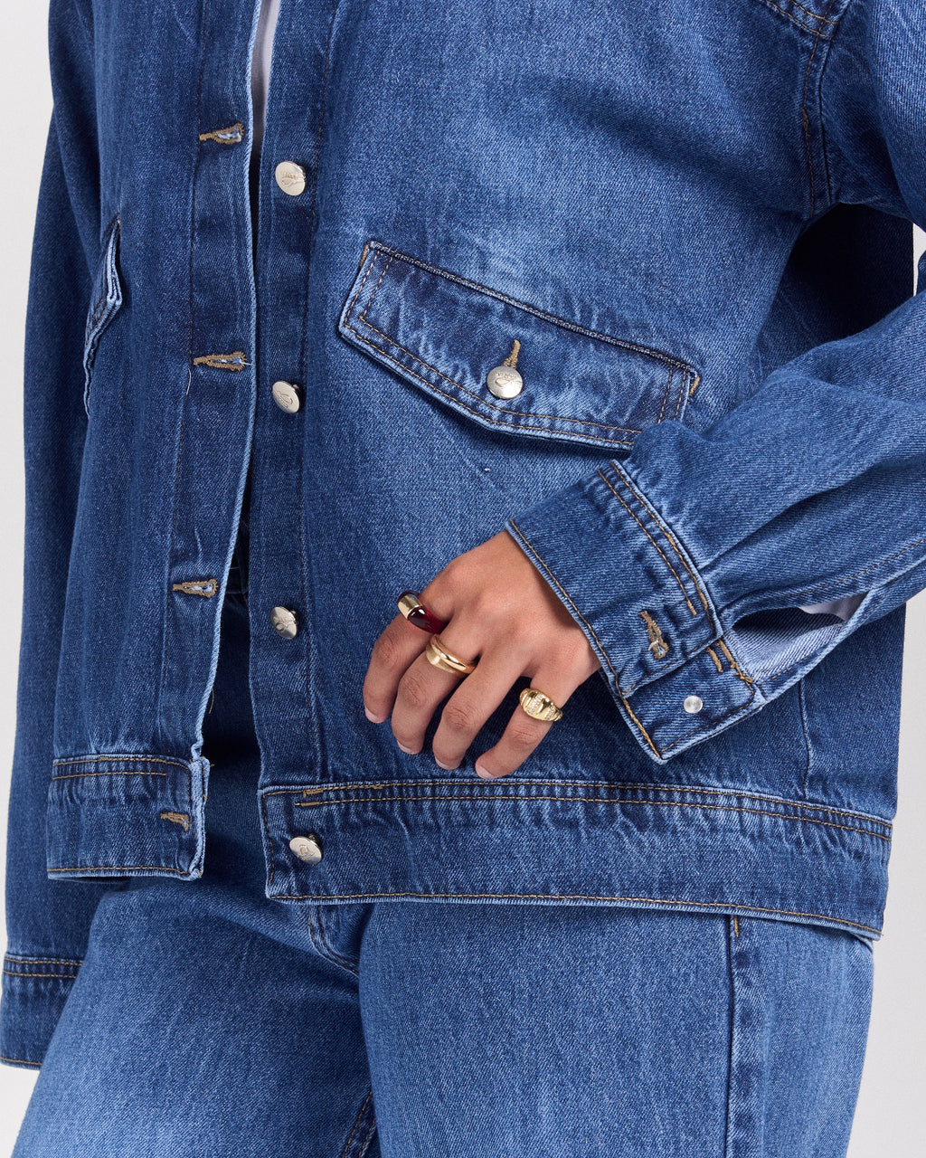 Stay Lit Denim Jacket - Medium Wash