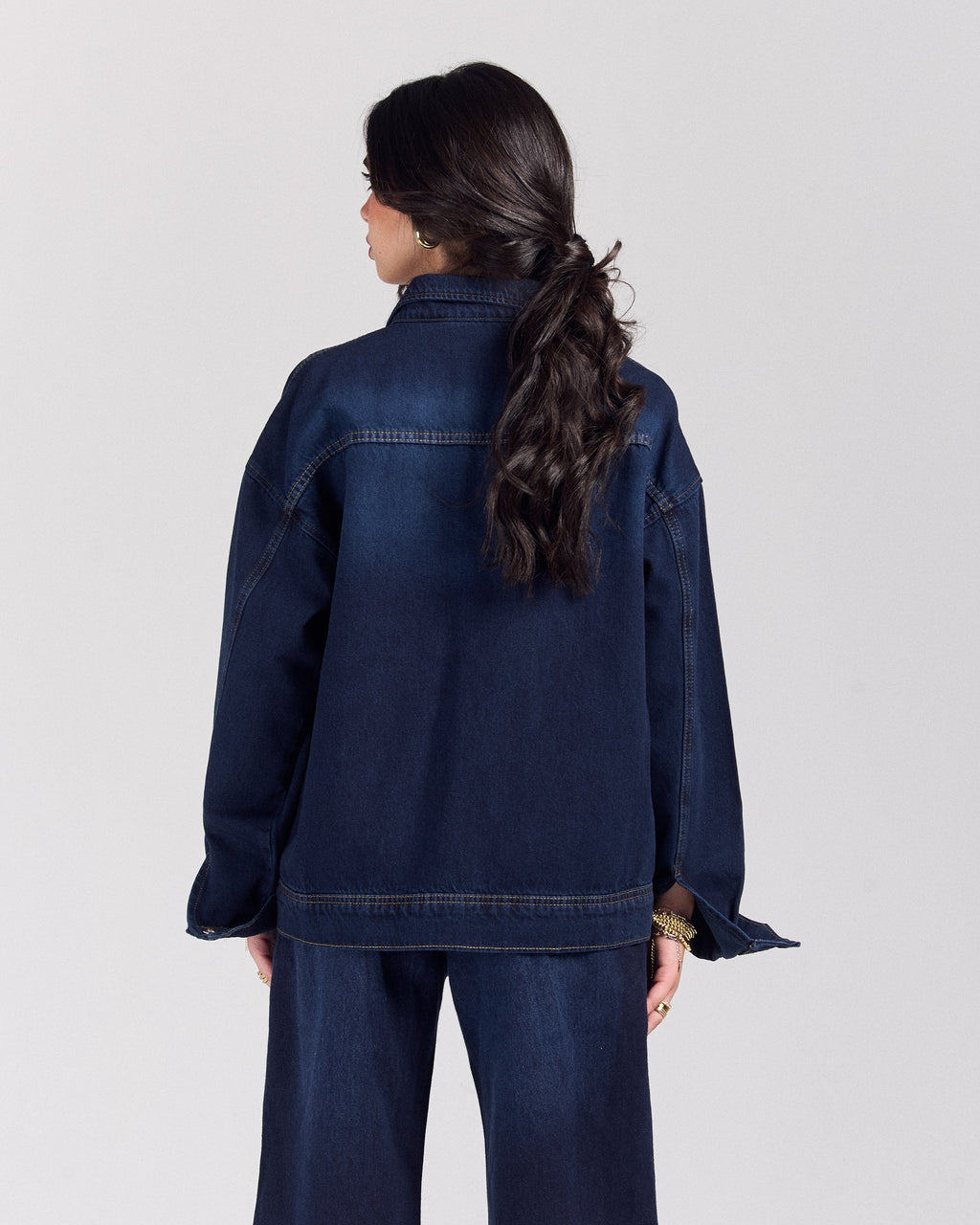 Stay Lit Denim Jacket - Dark Wash