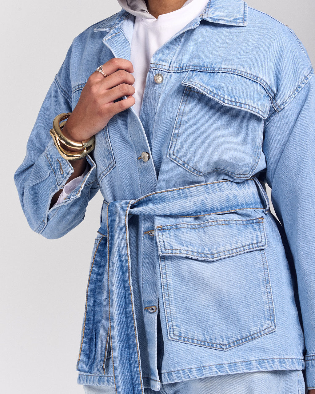 Snatched Denim Jacket - Light Wash