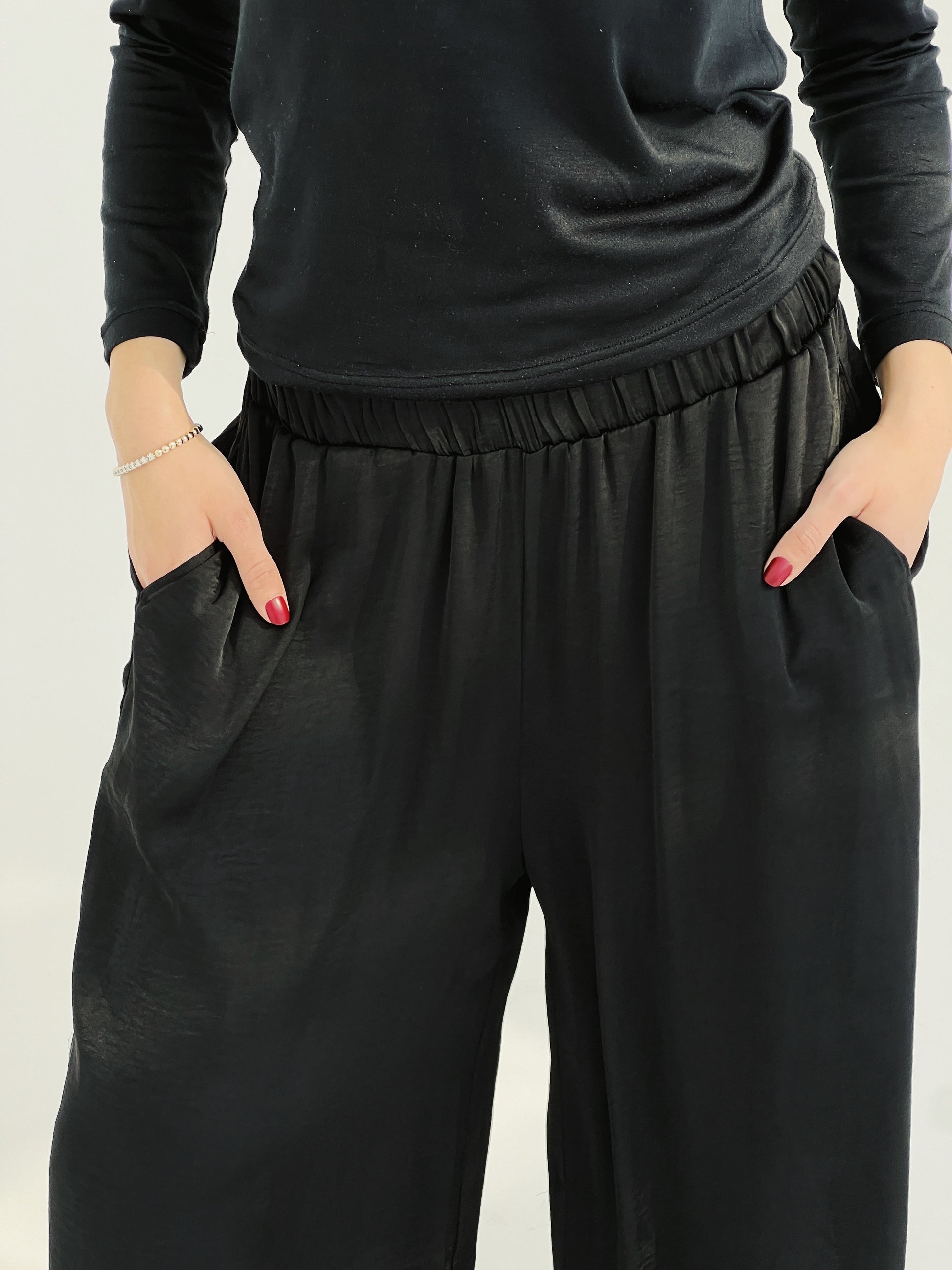 The Satin Pants - Black