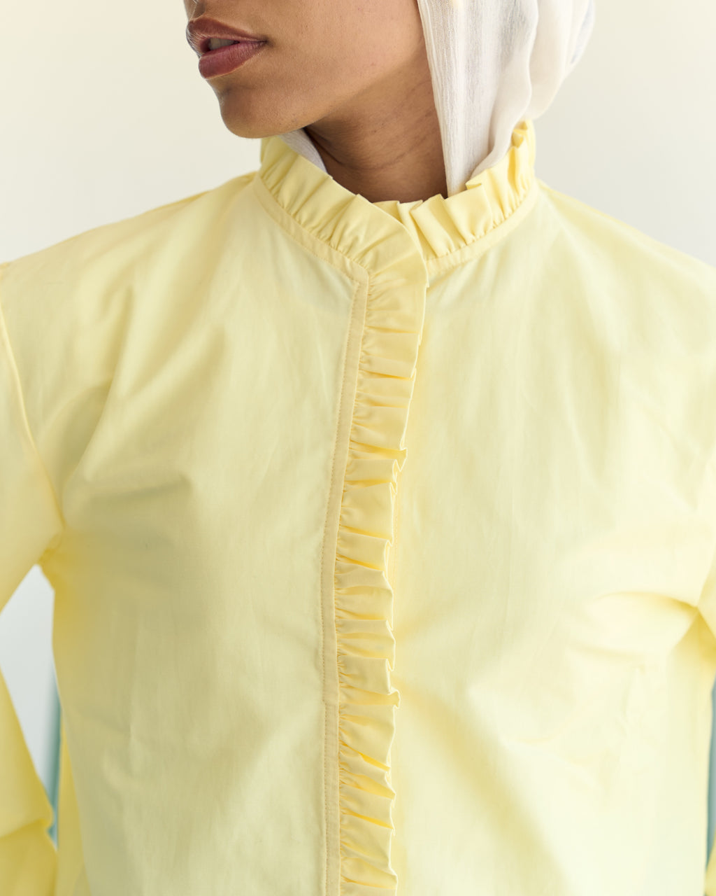 Poplin Puff Sleeve Blouse - Butter Yellow