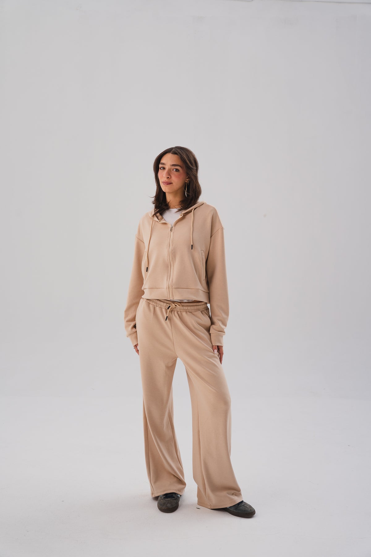Zip-Up Lounge Set - Sand Beige