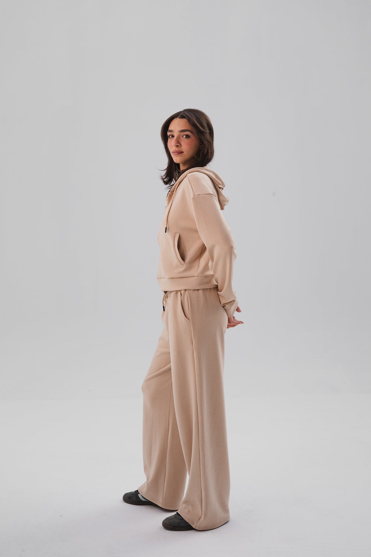 Zip-Up Lounge Set - Sand Beige