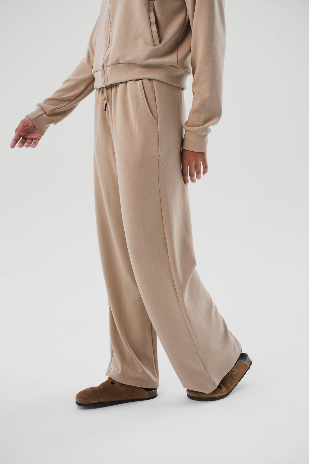 Zip-Up Lounge Set - Beige