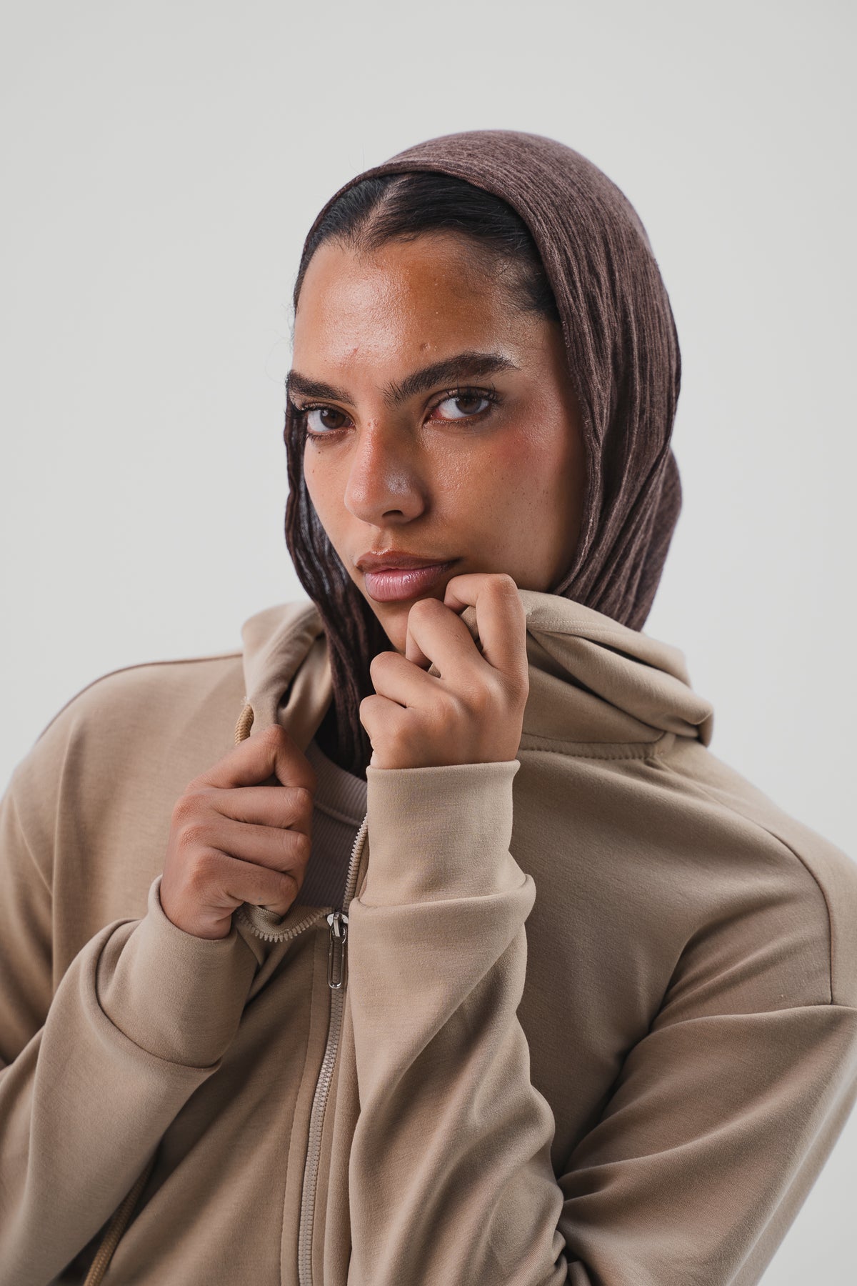 Zip-Up Lounge Set - Beige