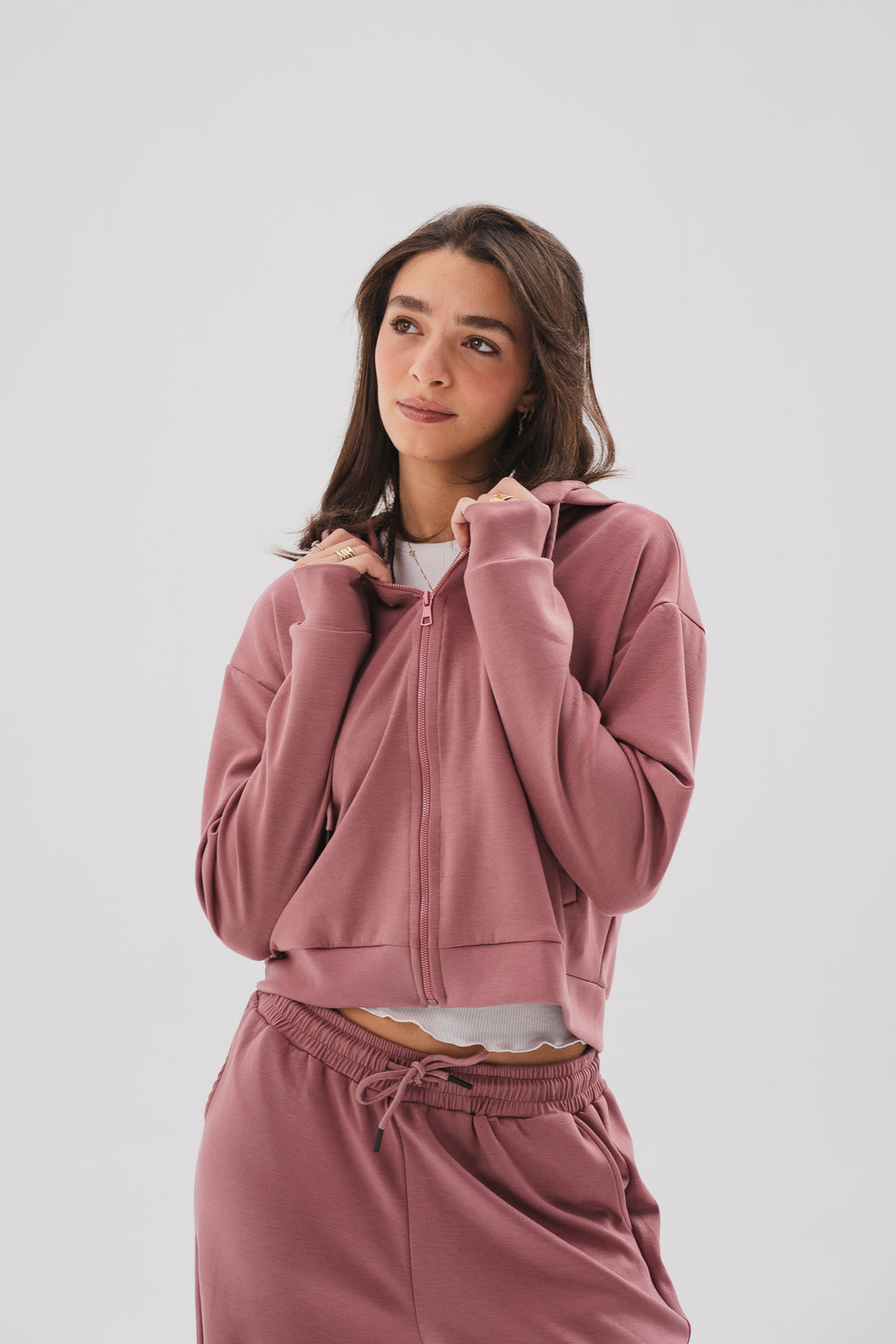 Zip-Up Lounge Set - Pink