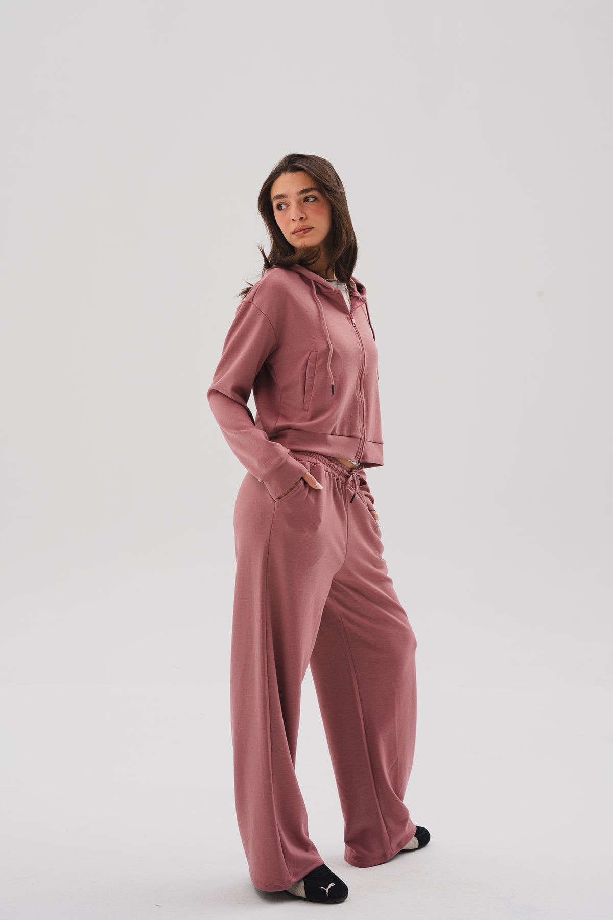 Zip-Up Lounge Set - Pink