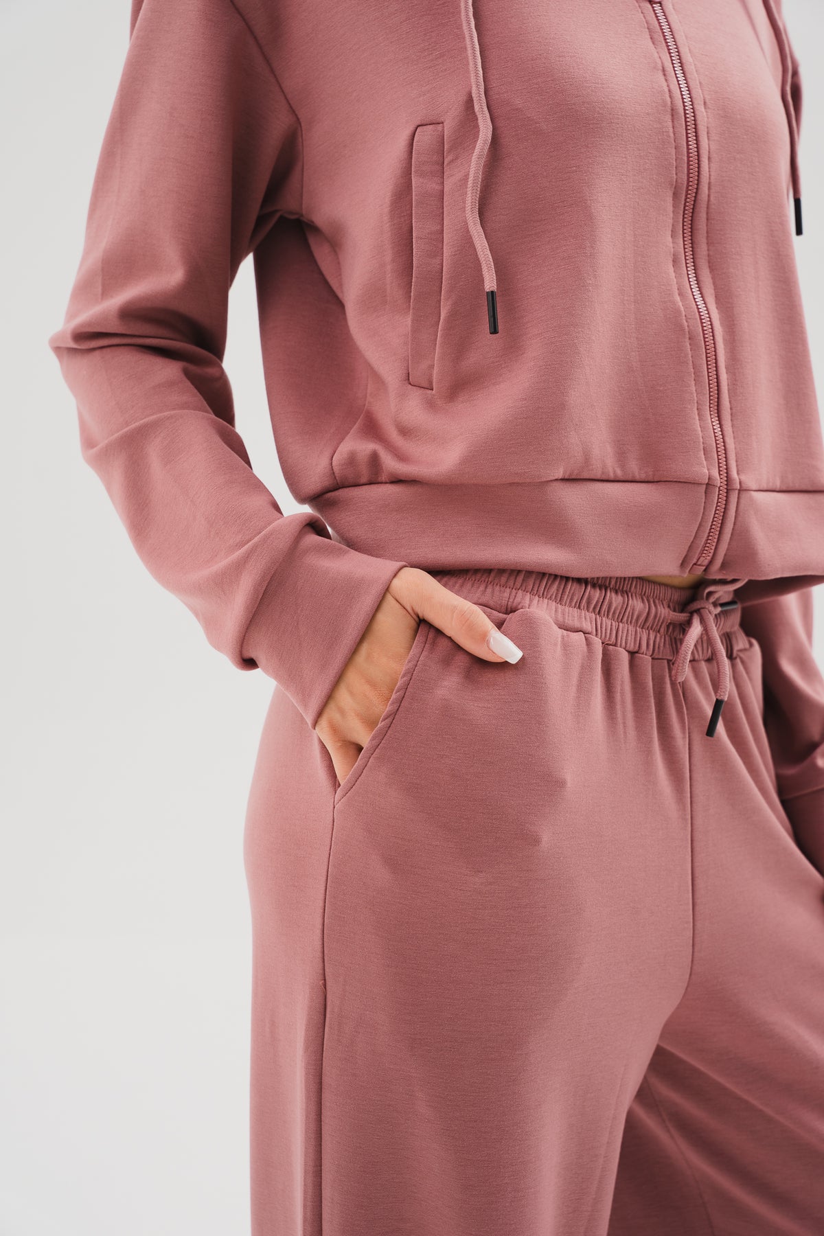 Zip-Up Lounge Set - Pink
