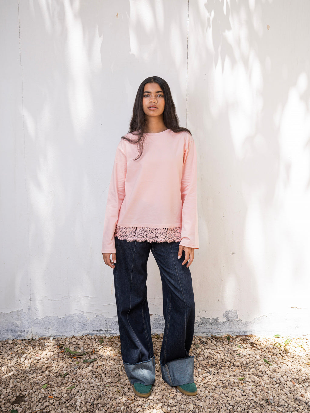 The Lace Tee - Pink