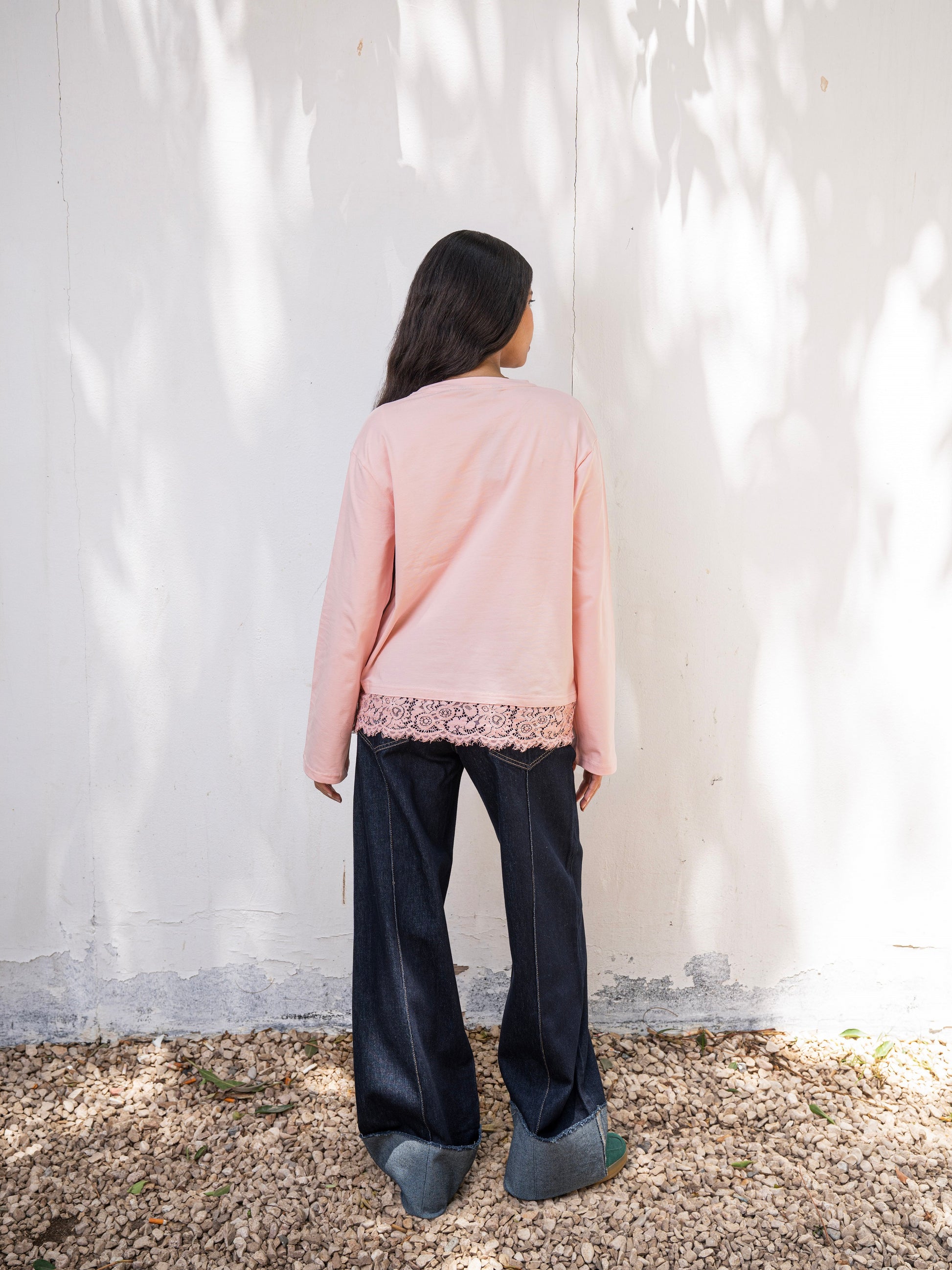 The Lace Tee - Pink