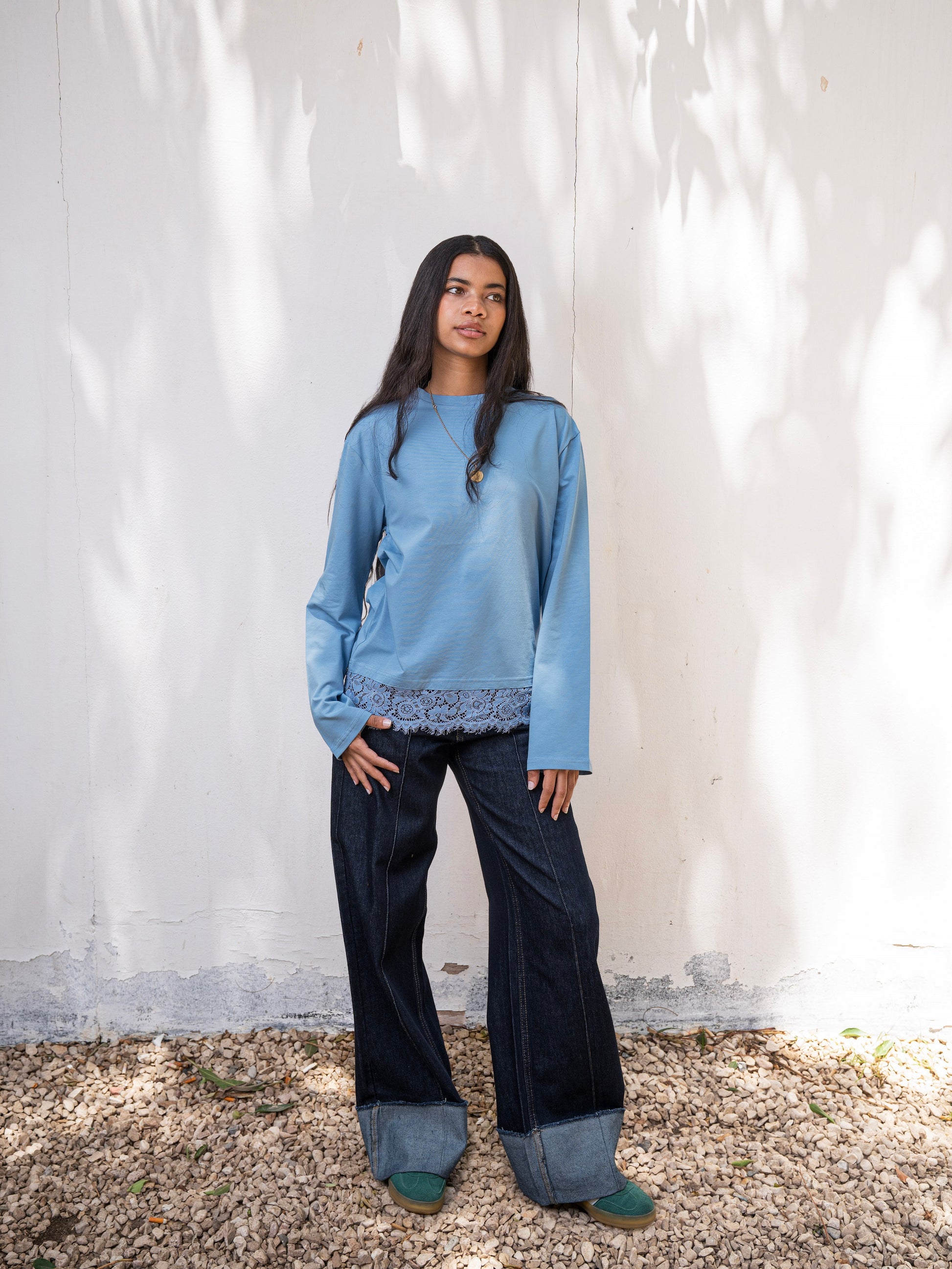 The Lace Tee - Blue