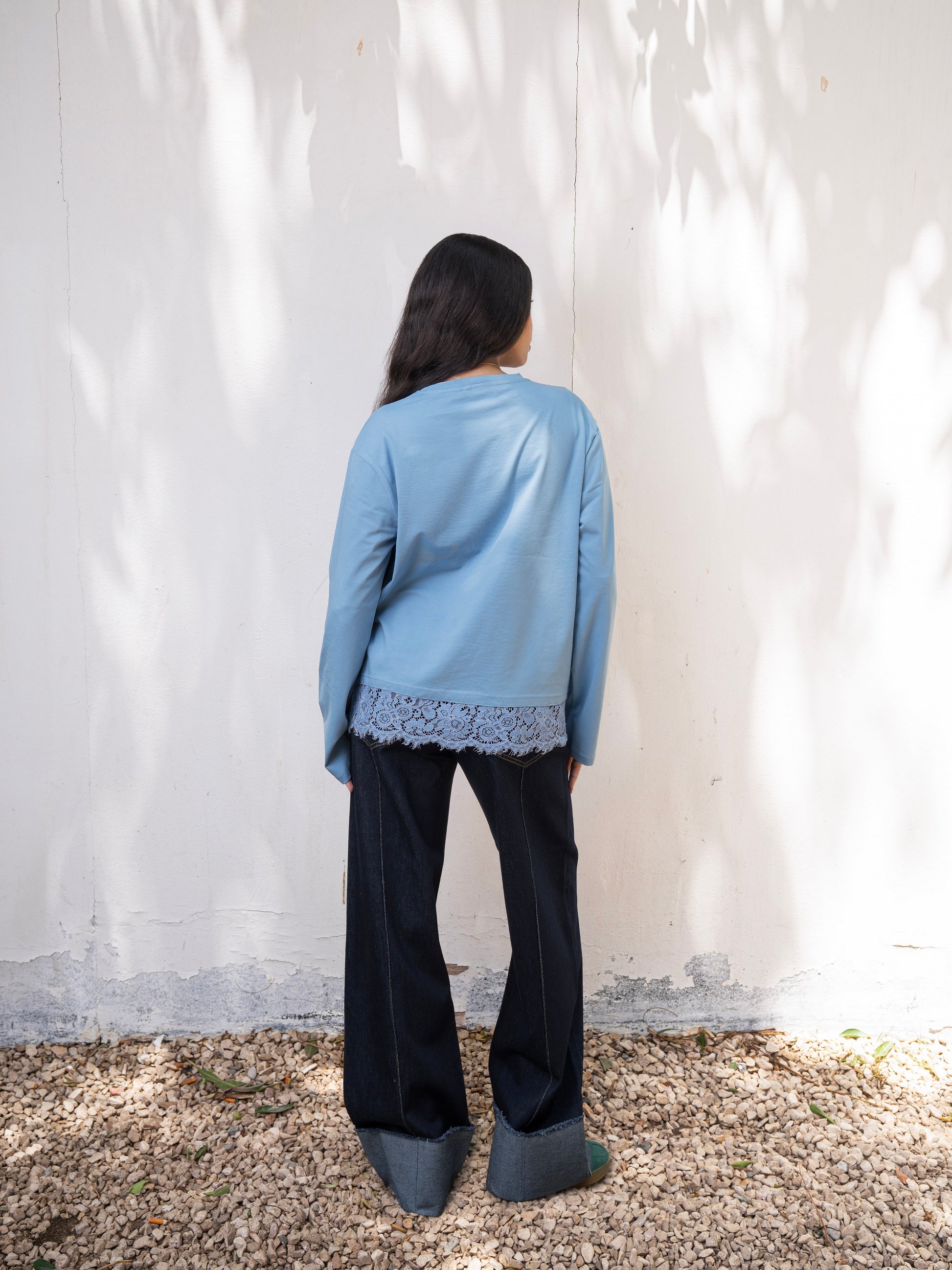 The Lace Tee - Blue