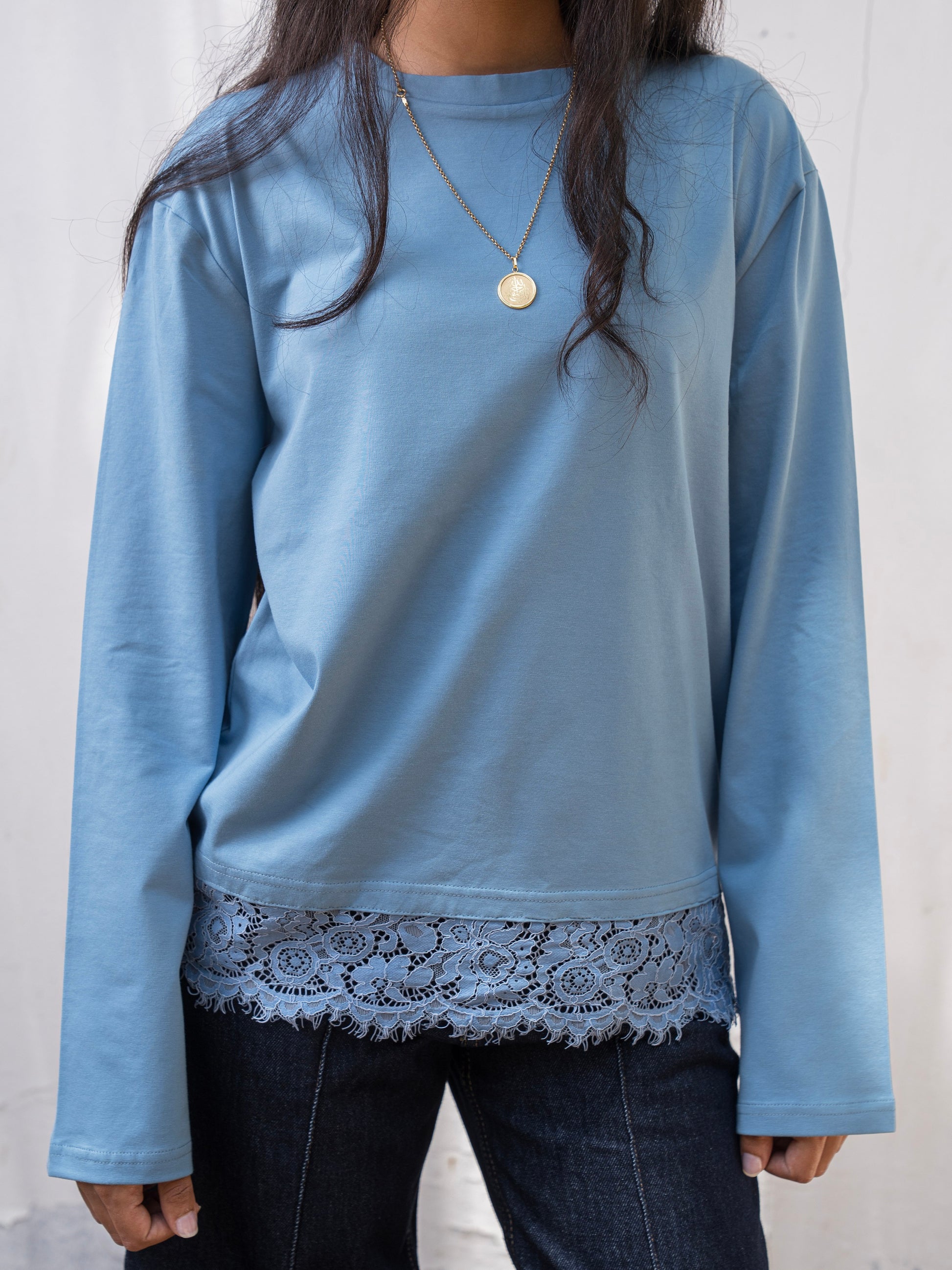 The Lace Tee - Blue