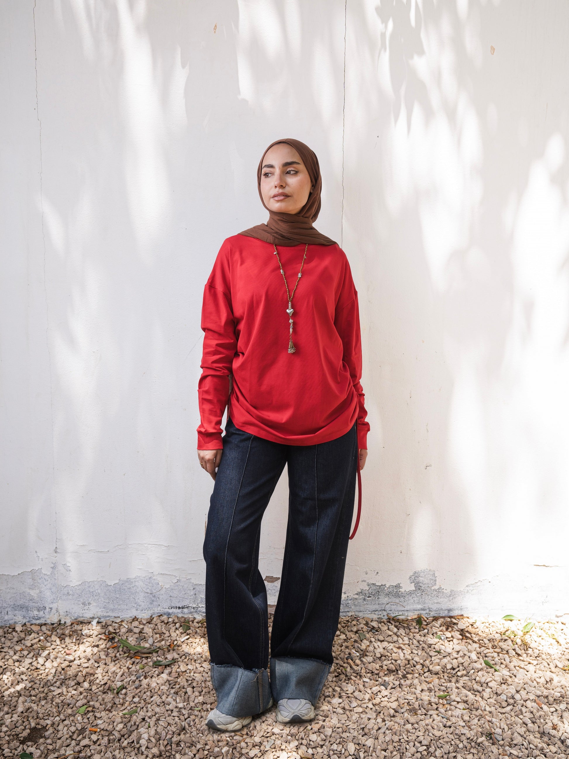The Ruched Tee - Red