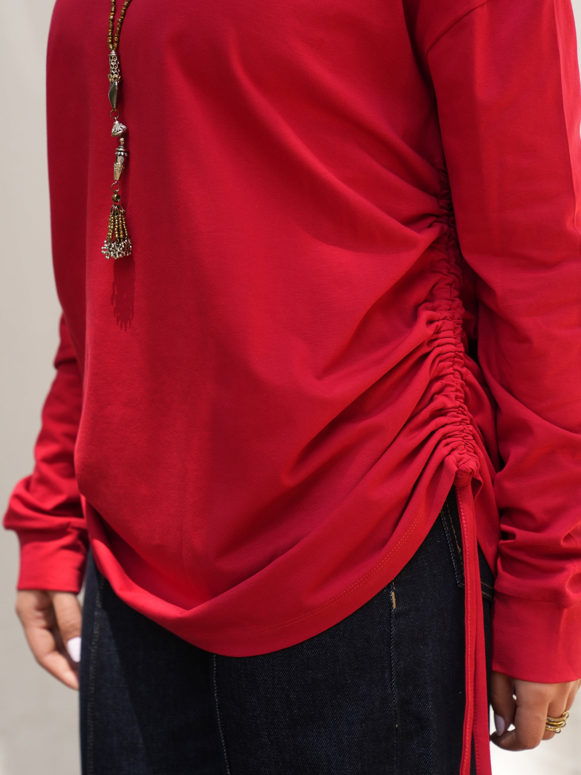 The Ruched Tee - Red