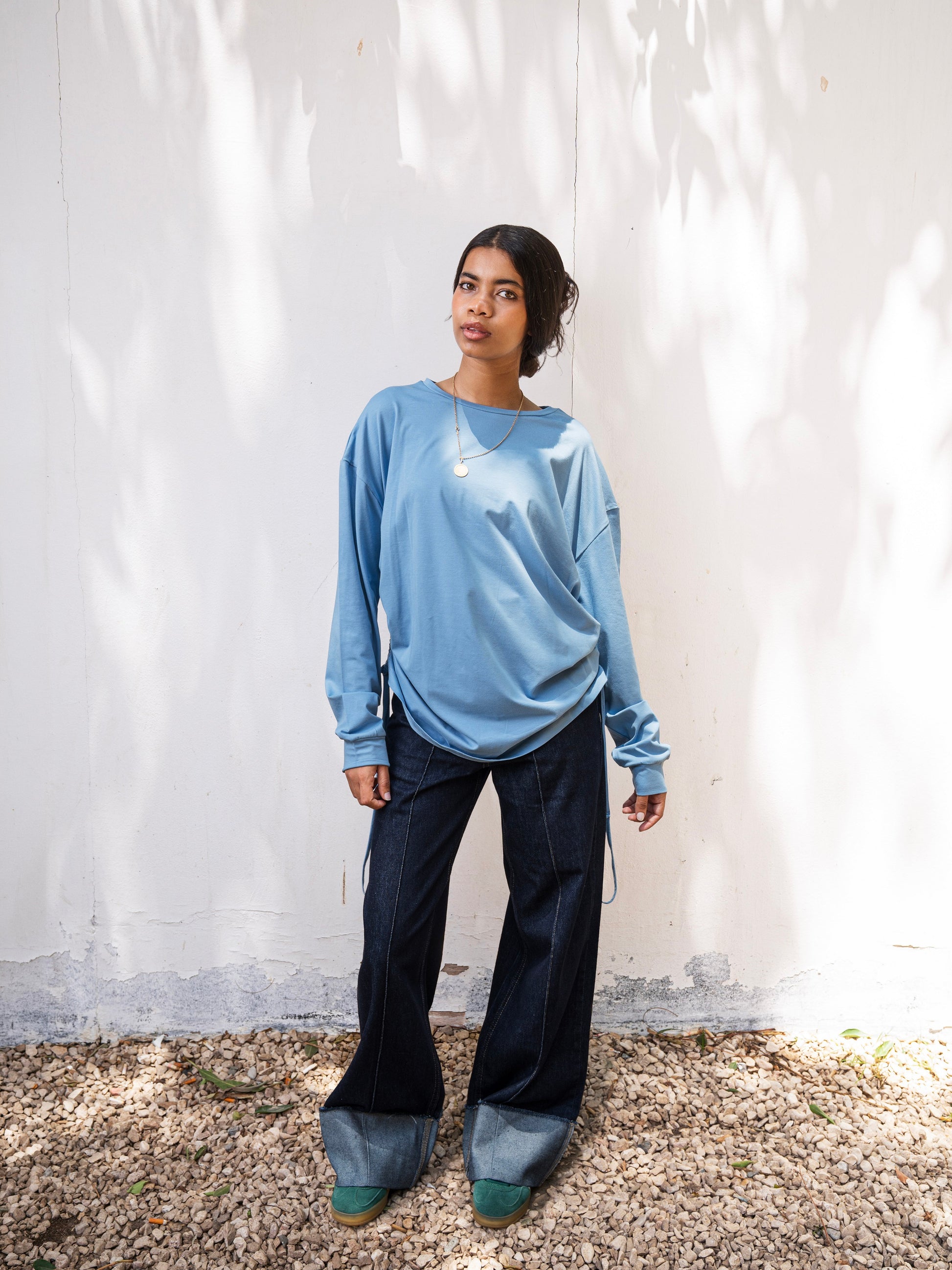 The Ruched Tee - Blue