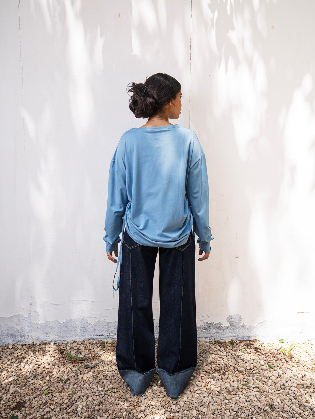 The Ruched Tee - Blue
