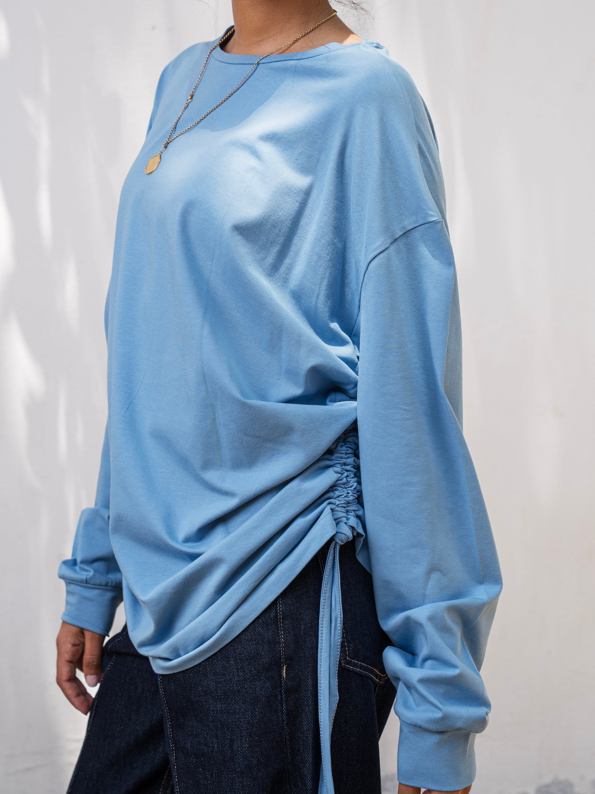 The Ruched Tee - Blue