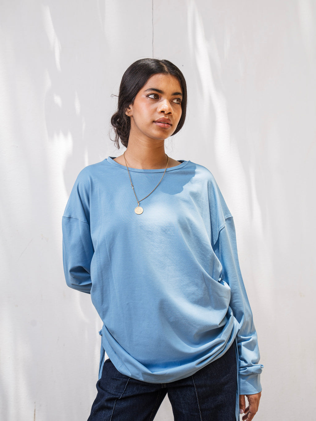 The Ruched Tee - Blue