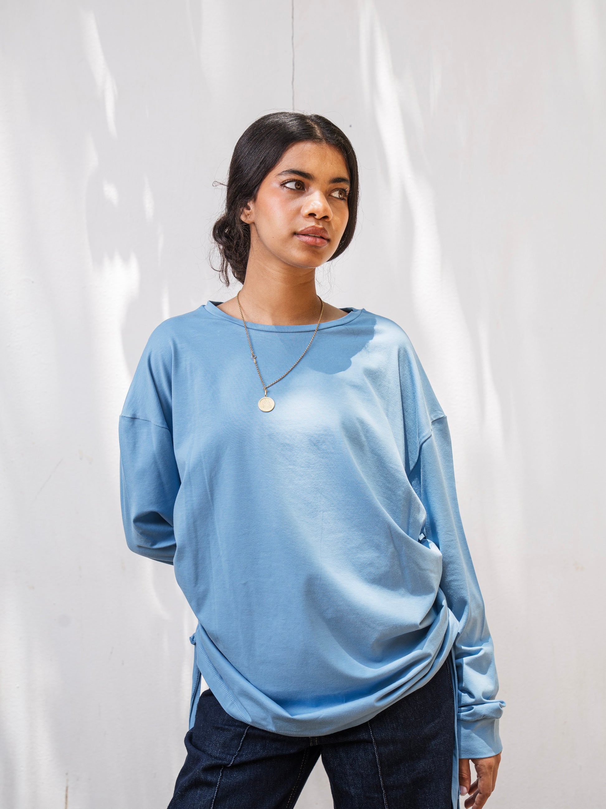 The Ruched Tee - Blue