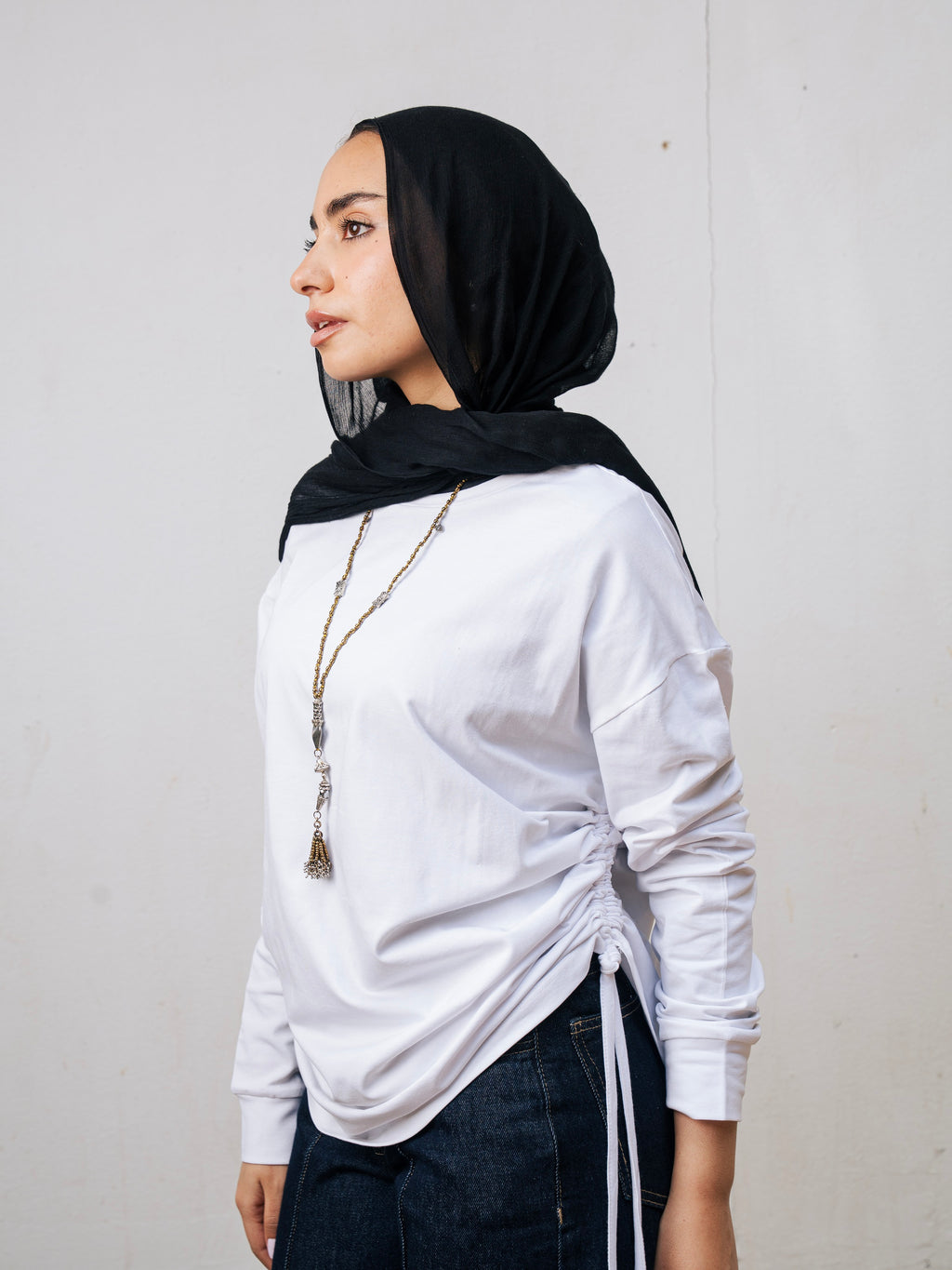 The Ruched Tee - White