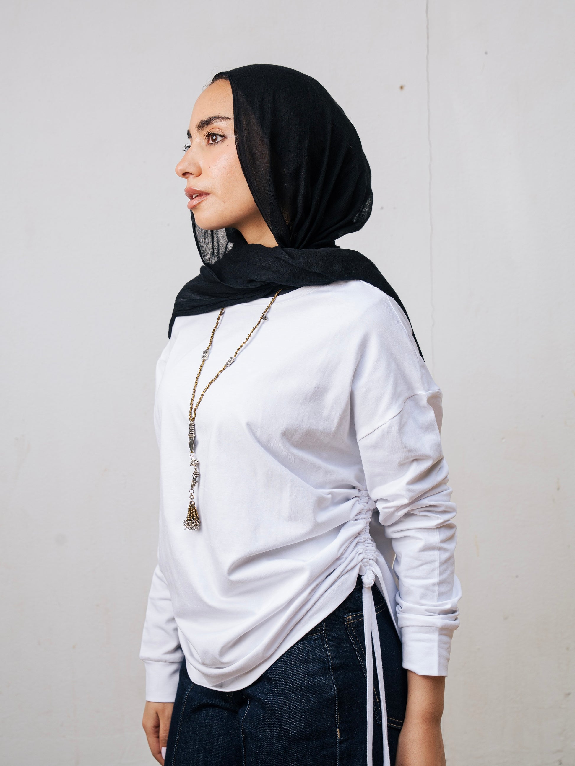 The Ruched Tee - White