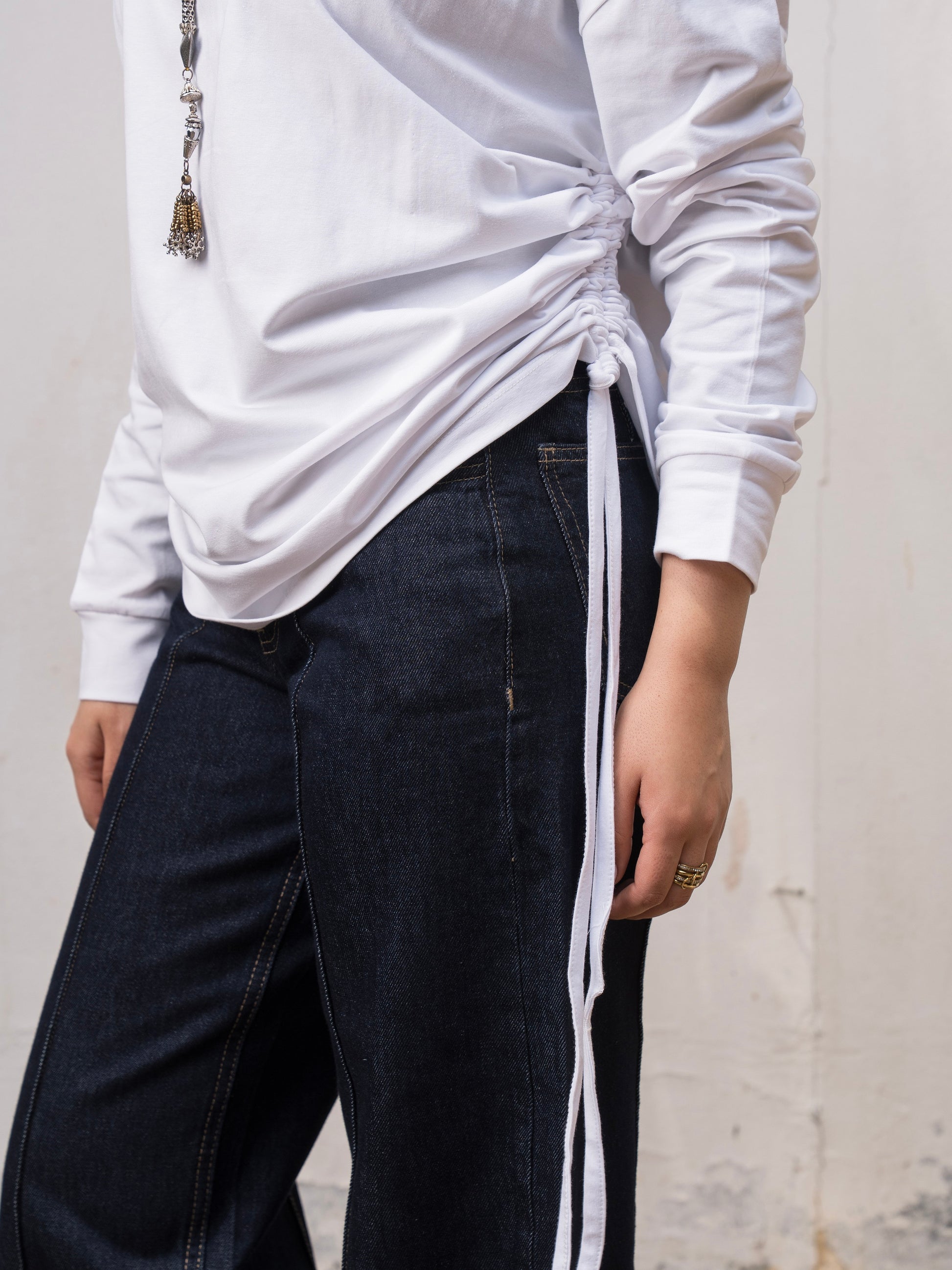 The Ruched Tee - White