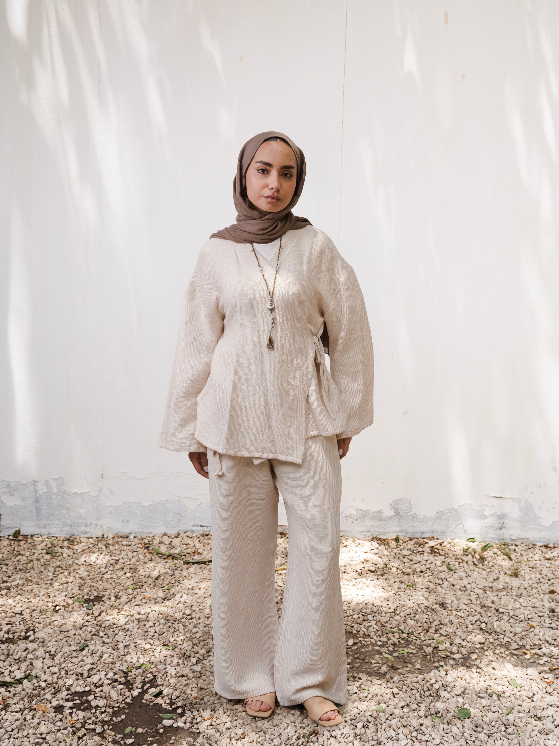 The Linen Ease Set - Beige