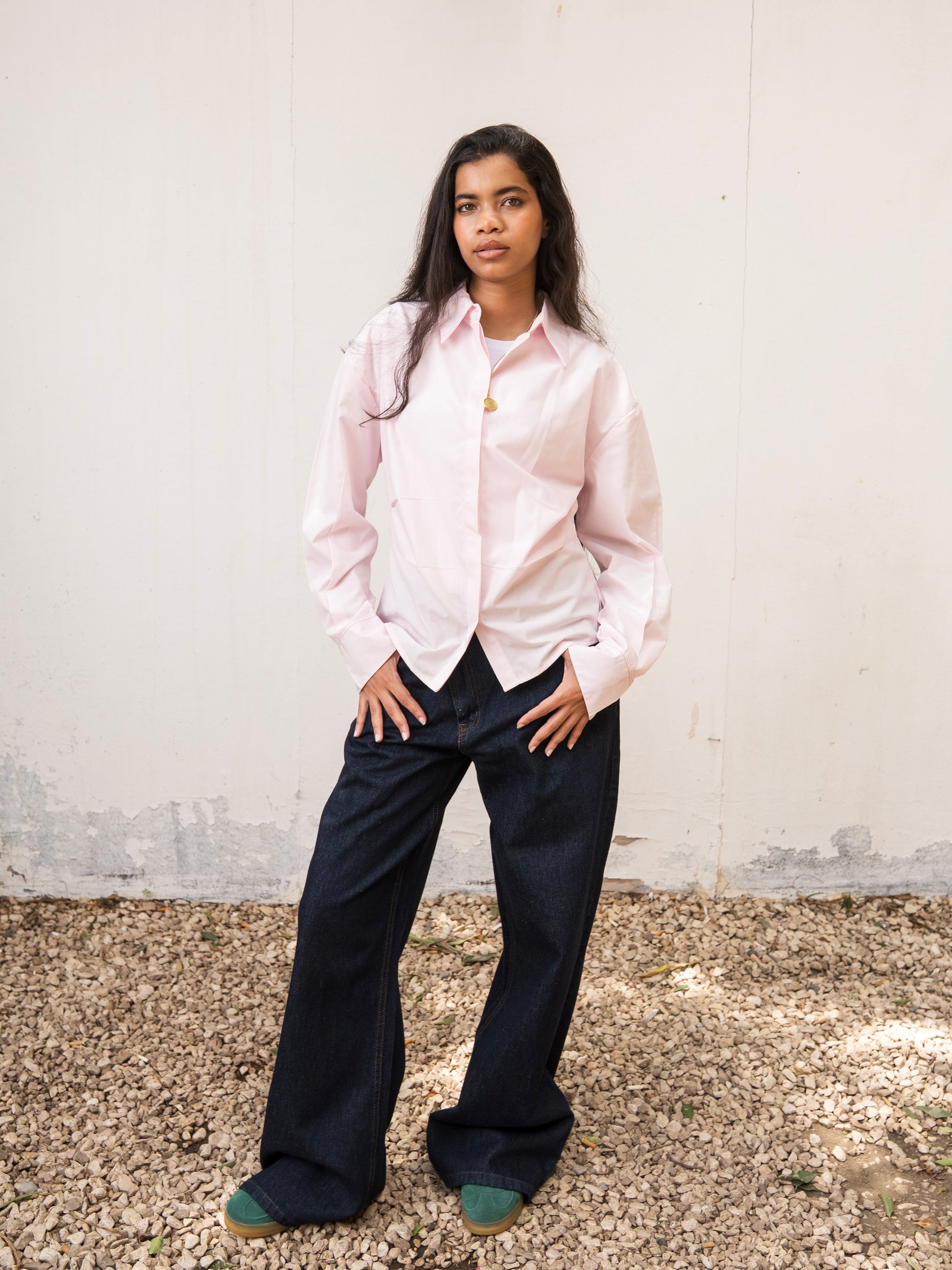The Side Pleat Shirt - Pink