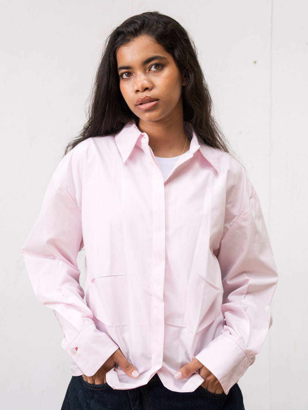 The Side Pleat Shirt - Pink