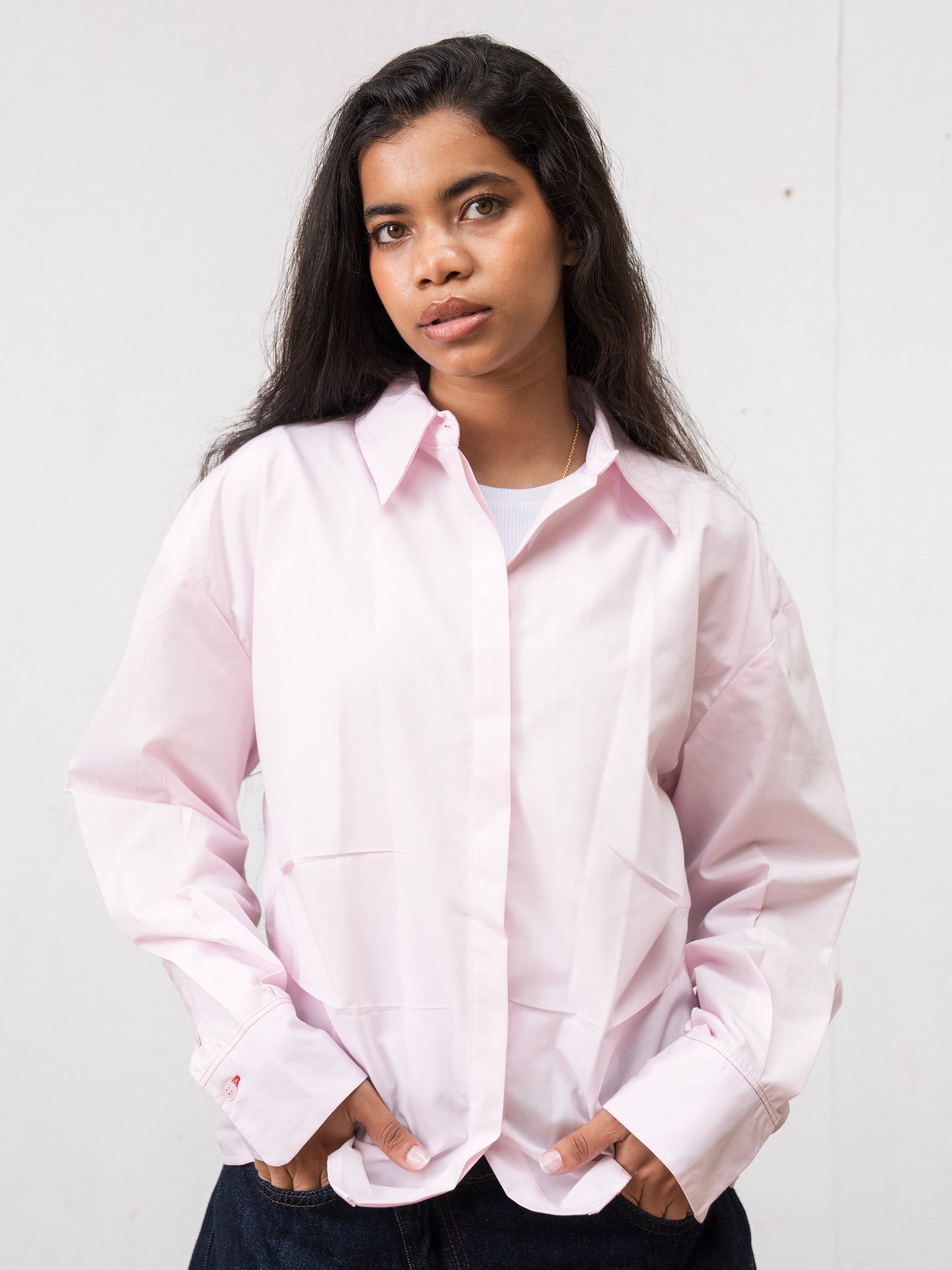 The Side Pleat Shirt - Pink