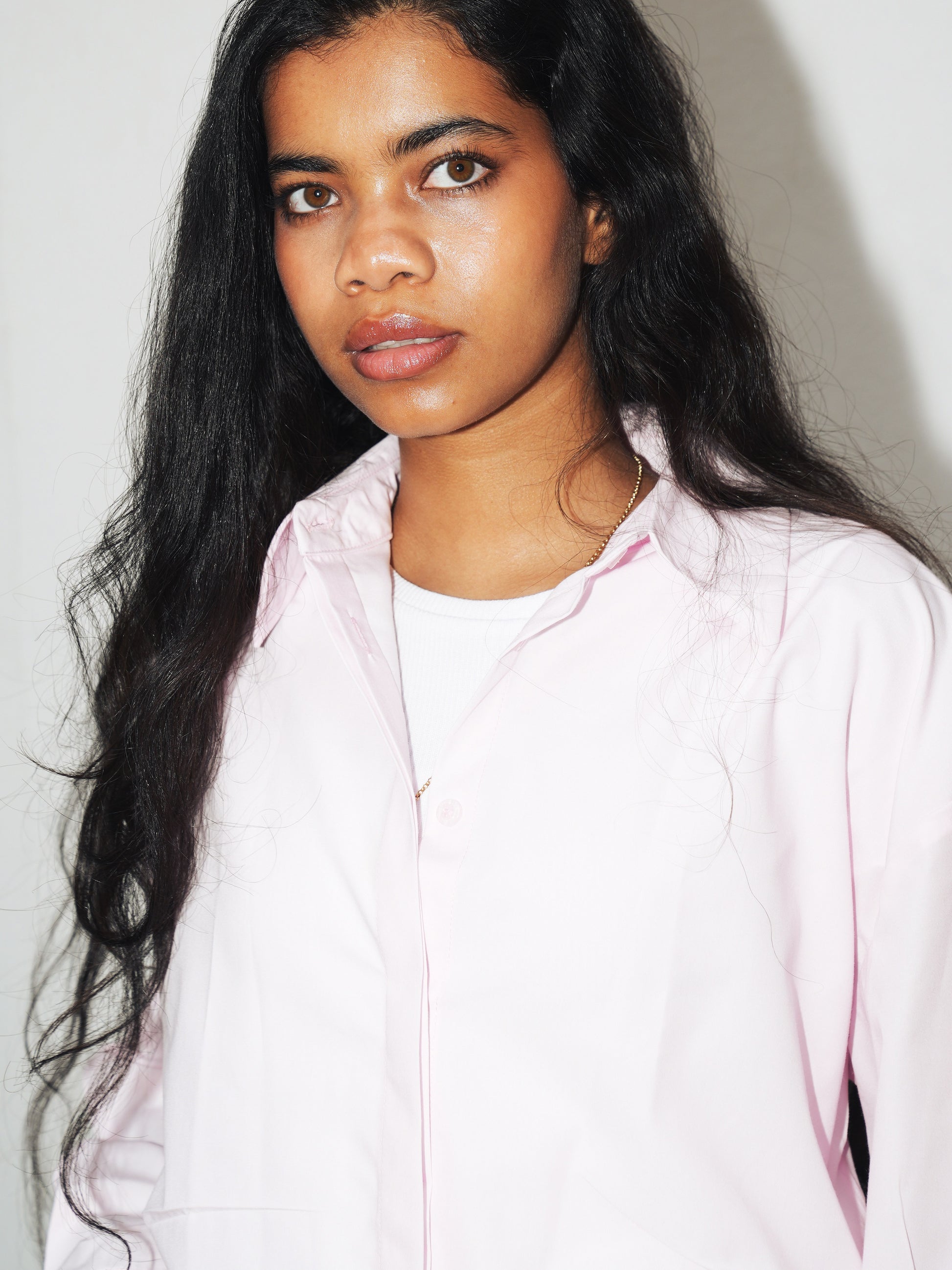 The Side Pleat Shirt - Pink