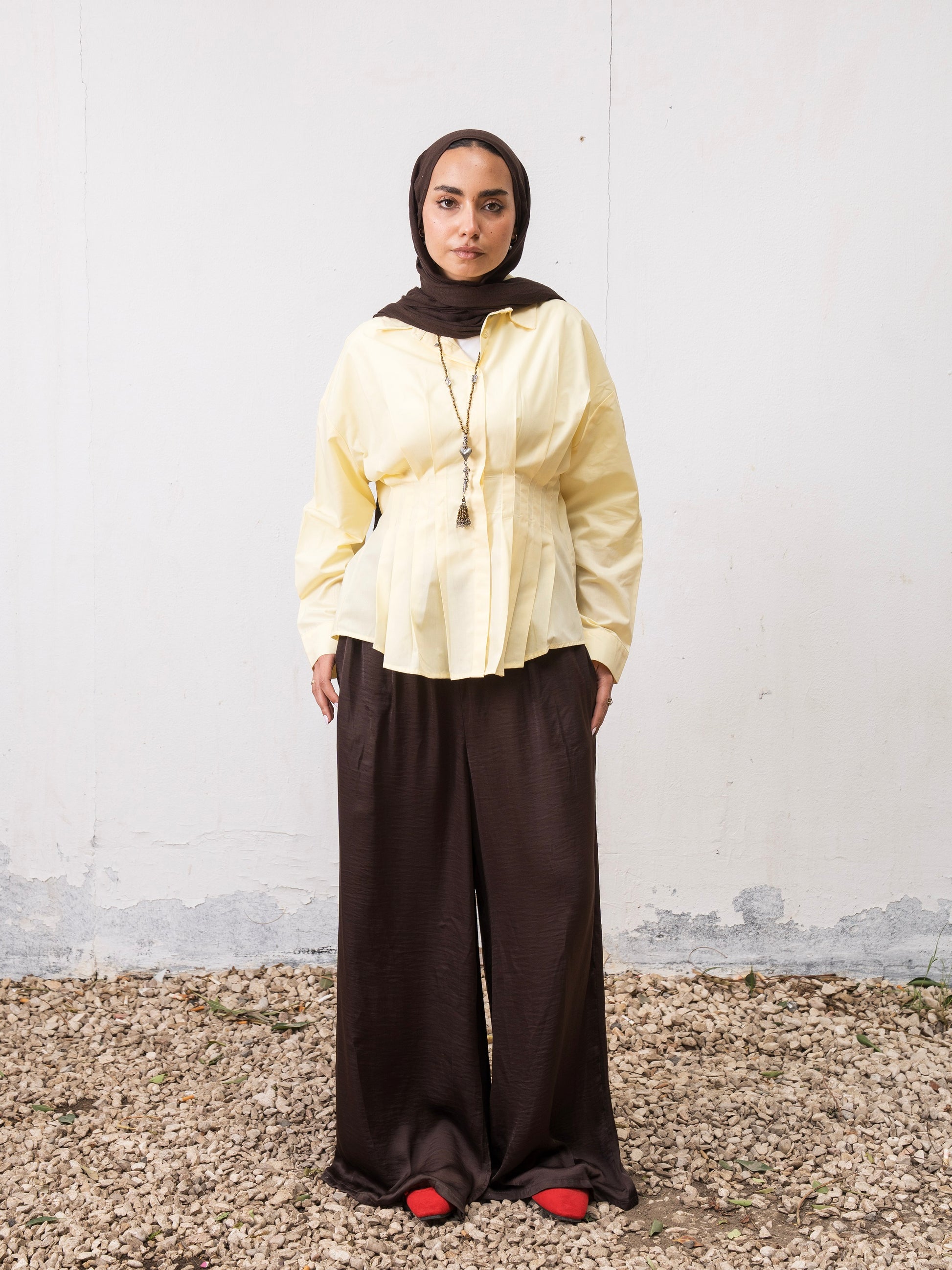 The Pleated Shirt - Yellow