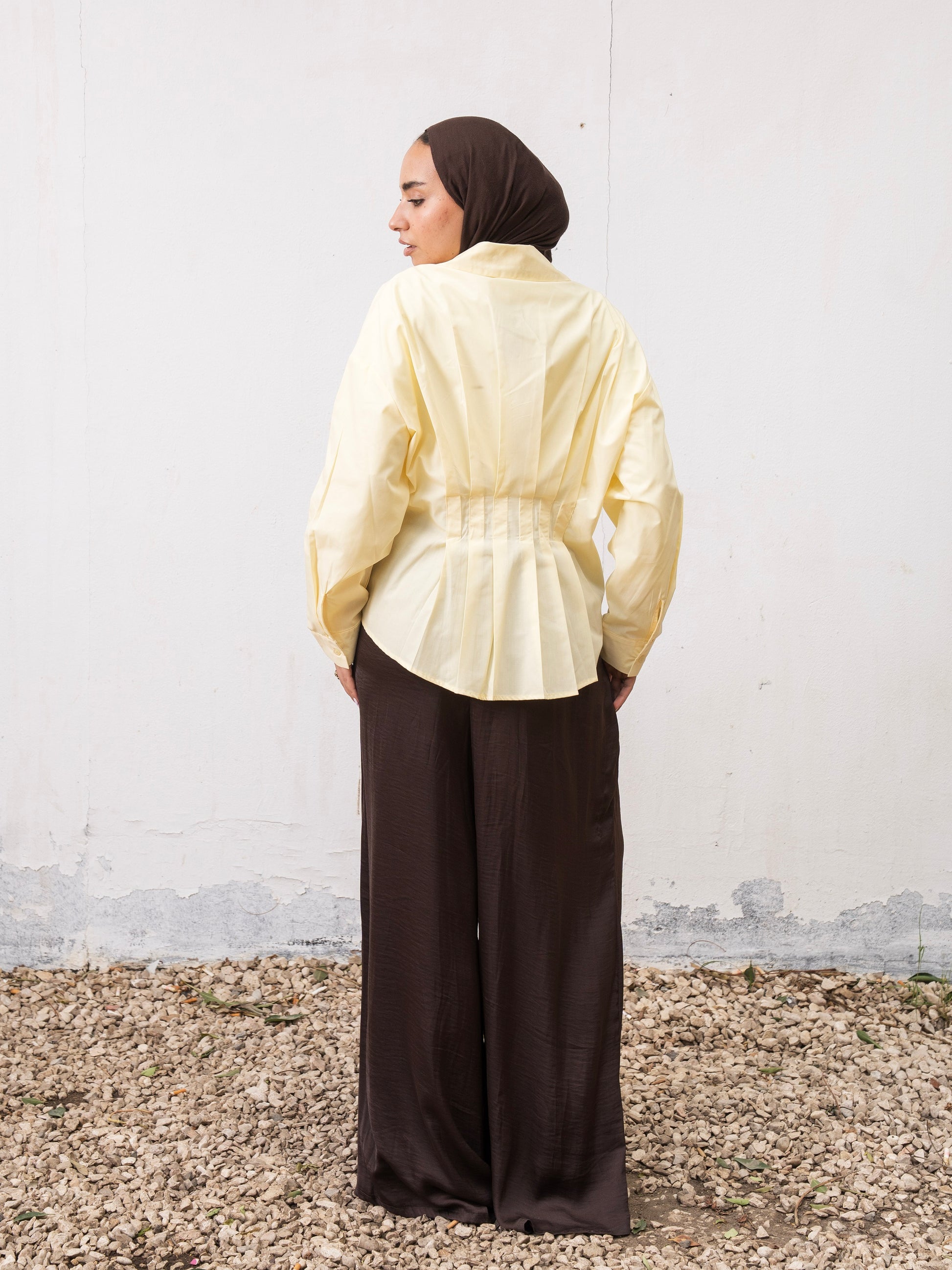 The Pleated Shirt - Yellow