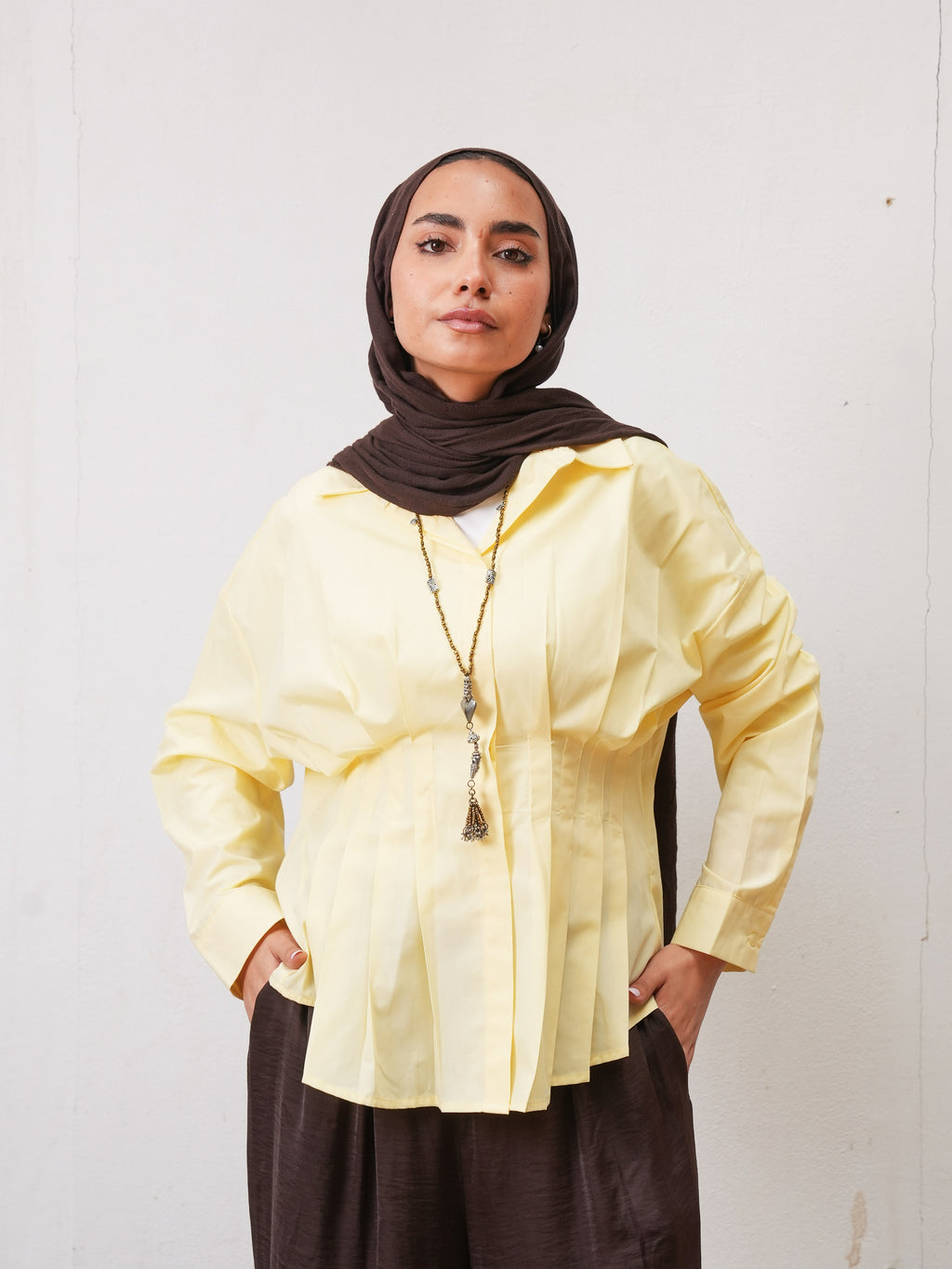 The Pleated Shirt - Yellow
