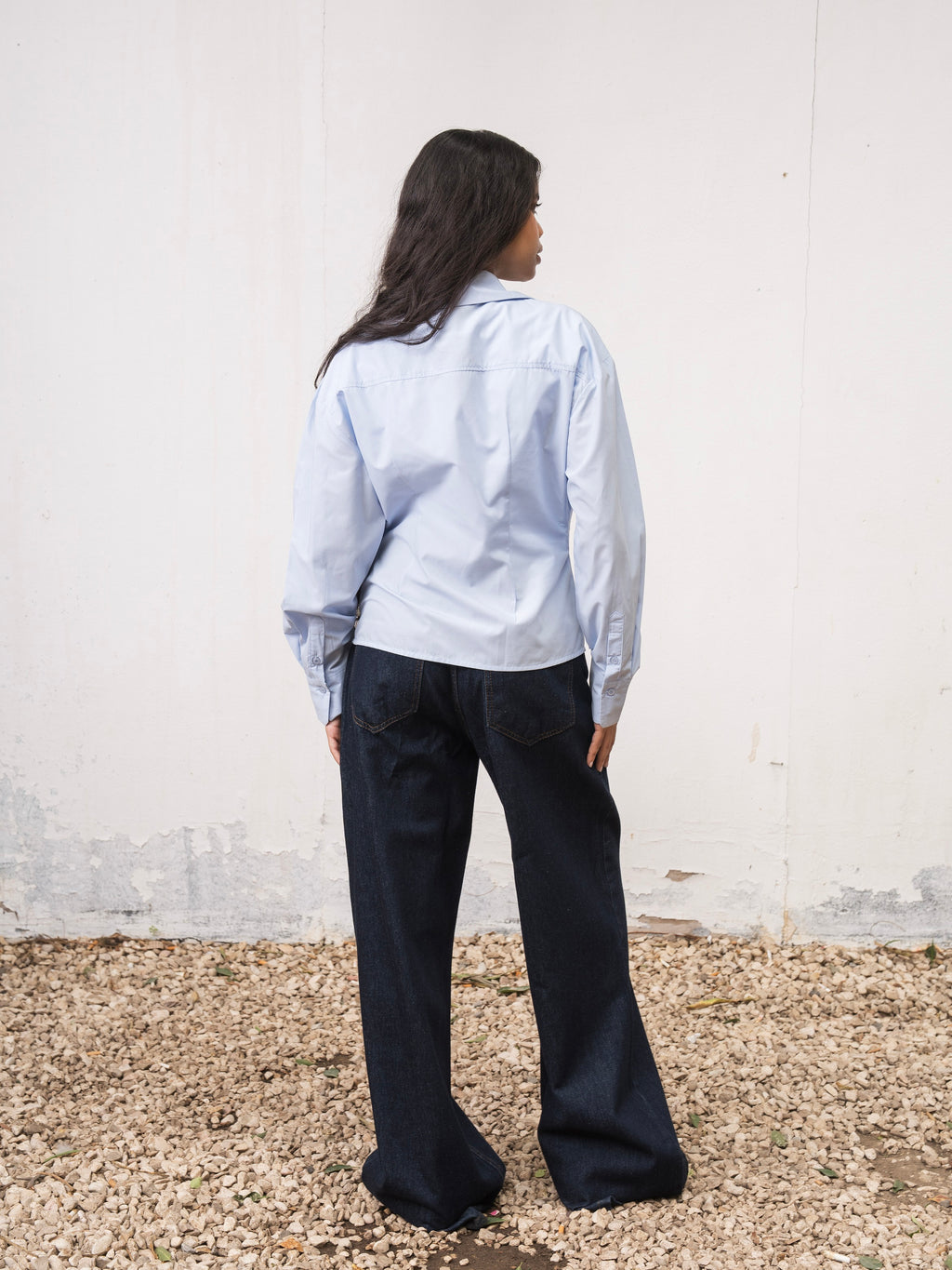 The Side Pleat Shirt - Blue