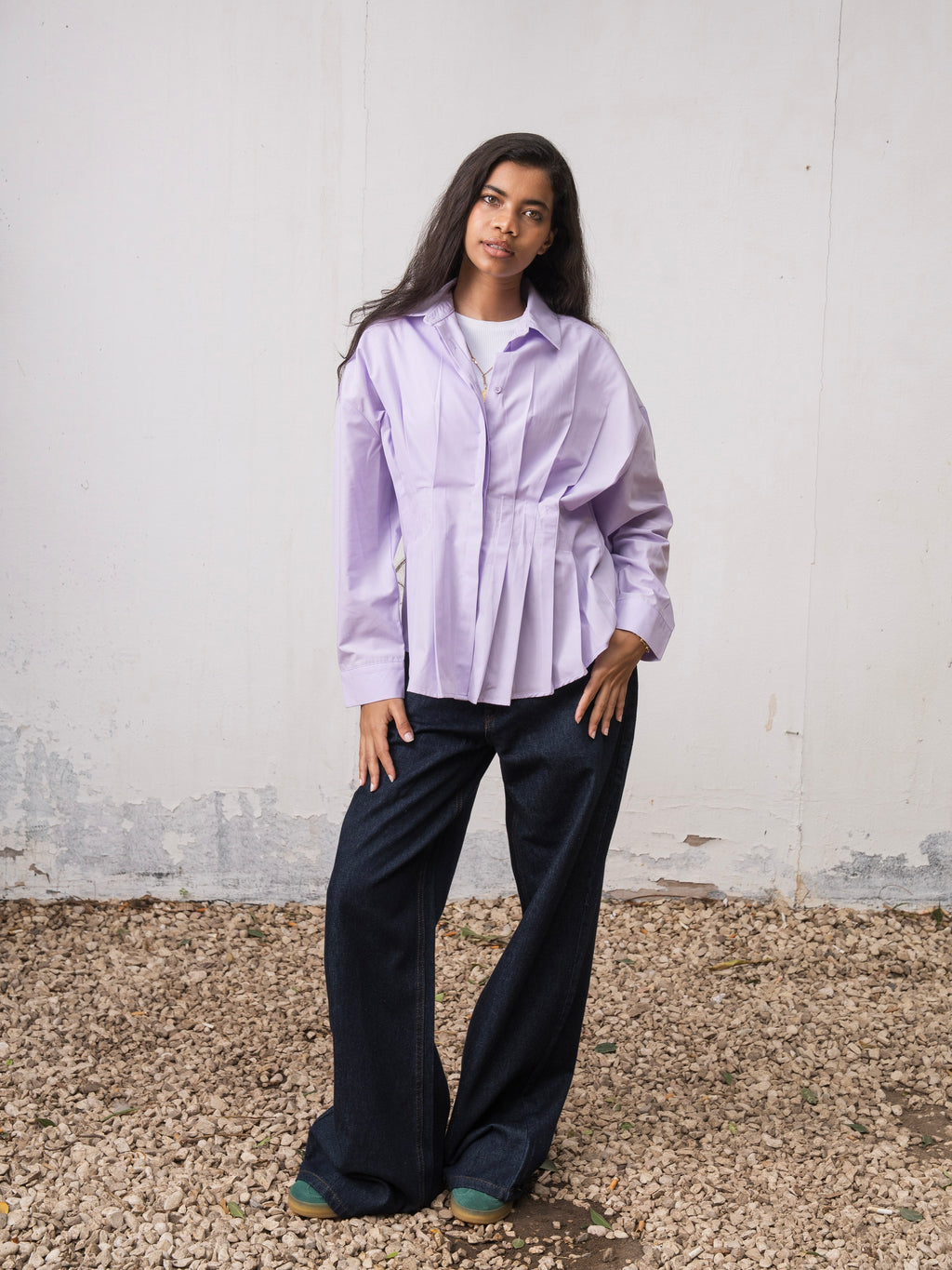 The Pleated Shirt - Purple