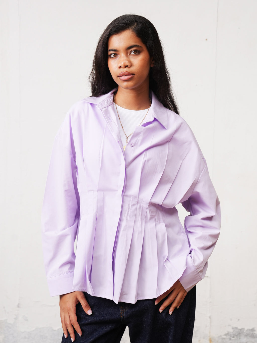 The Pleated Shirt - Purple