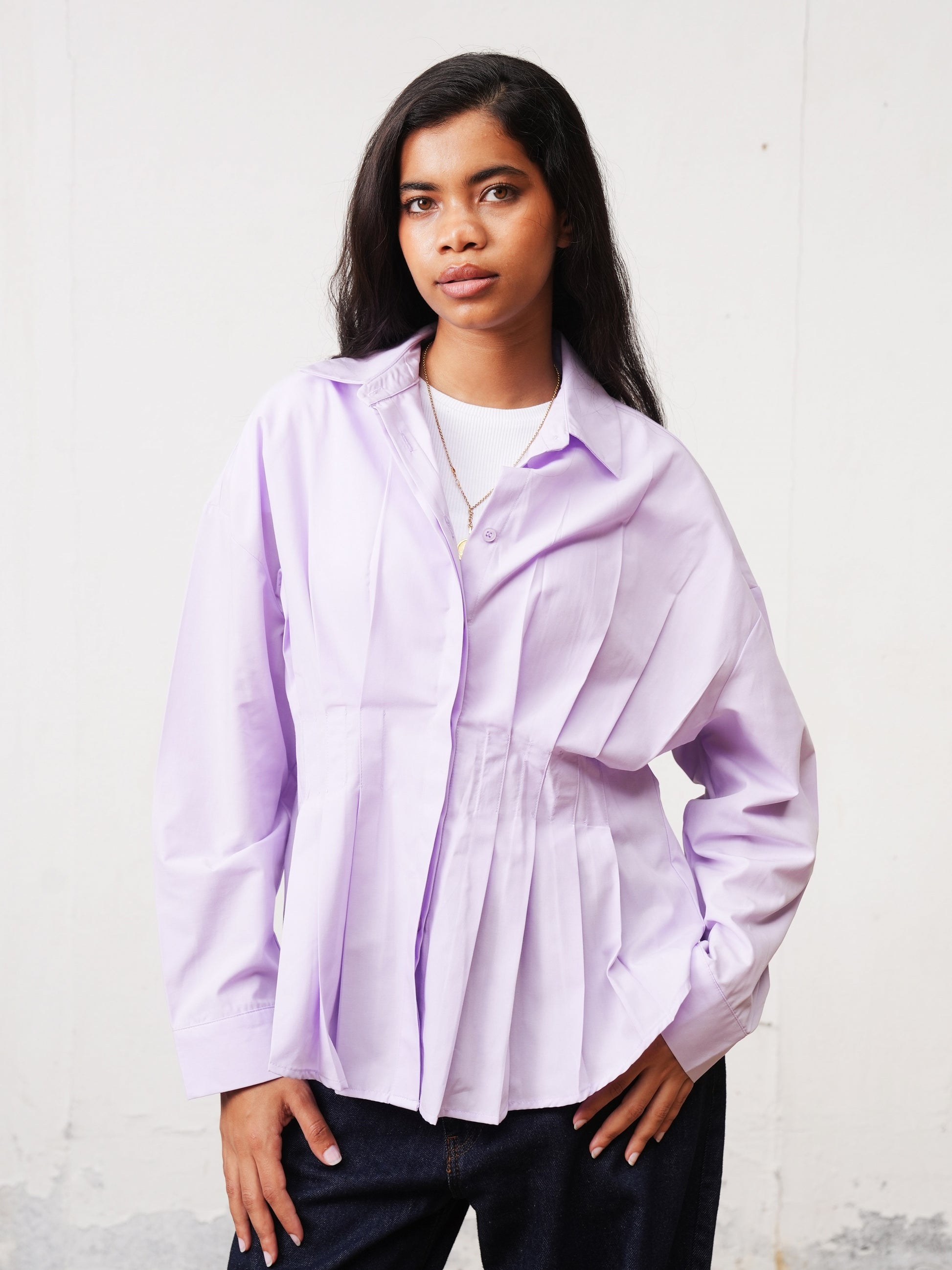 The Pleated Shirt - Purple