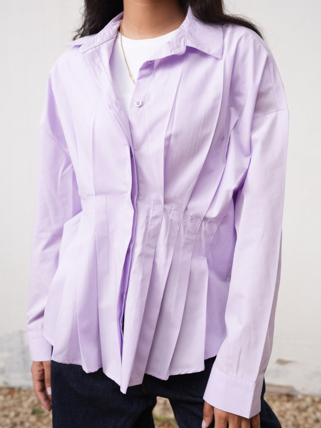 The Pleated Shirt - Purple