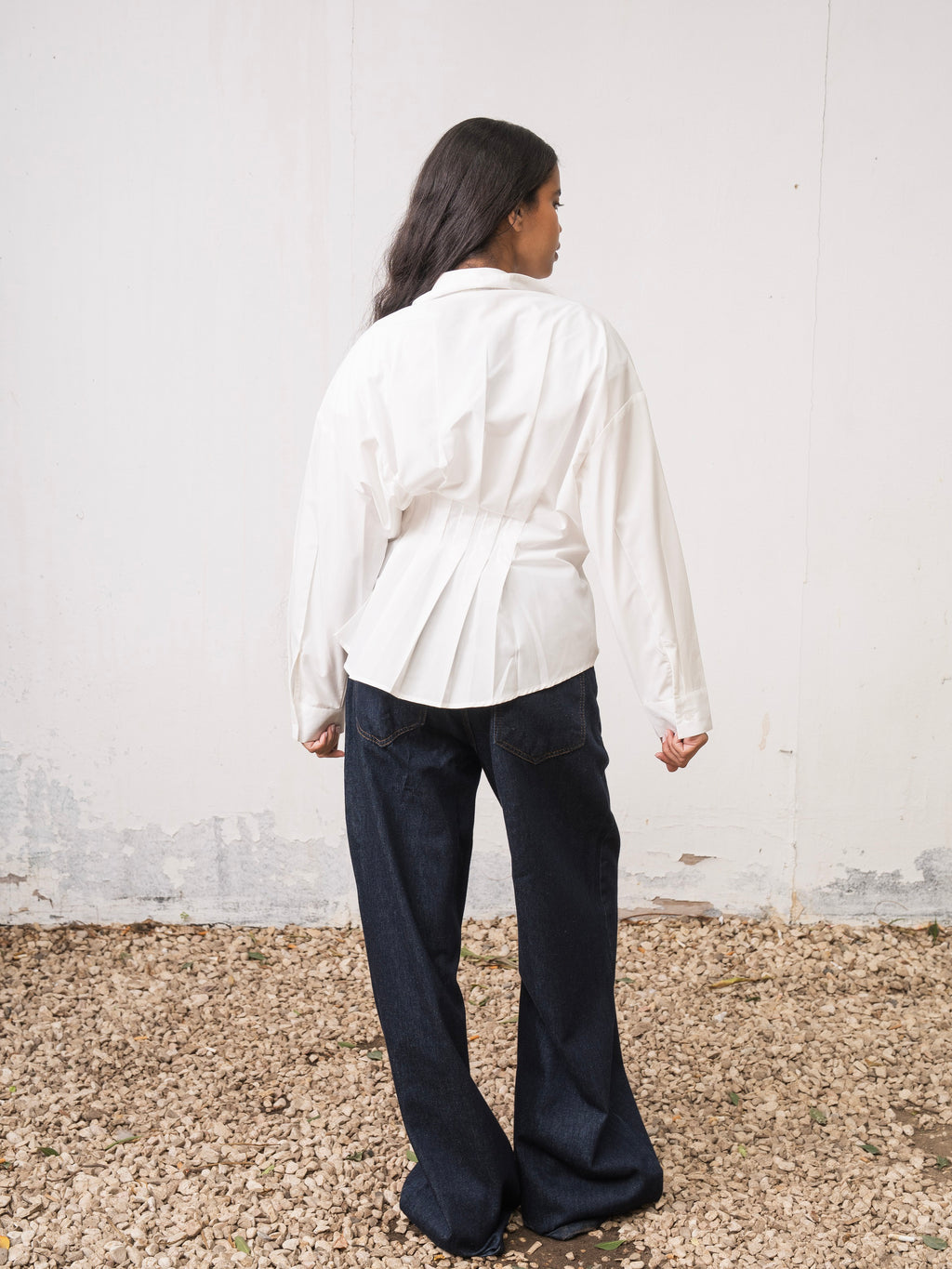 The Pleated Shirt - White