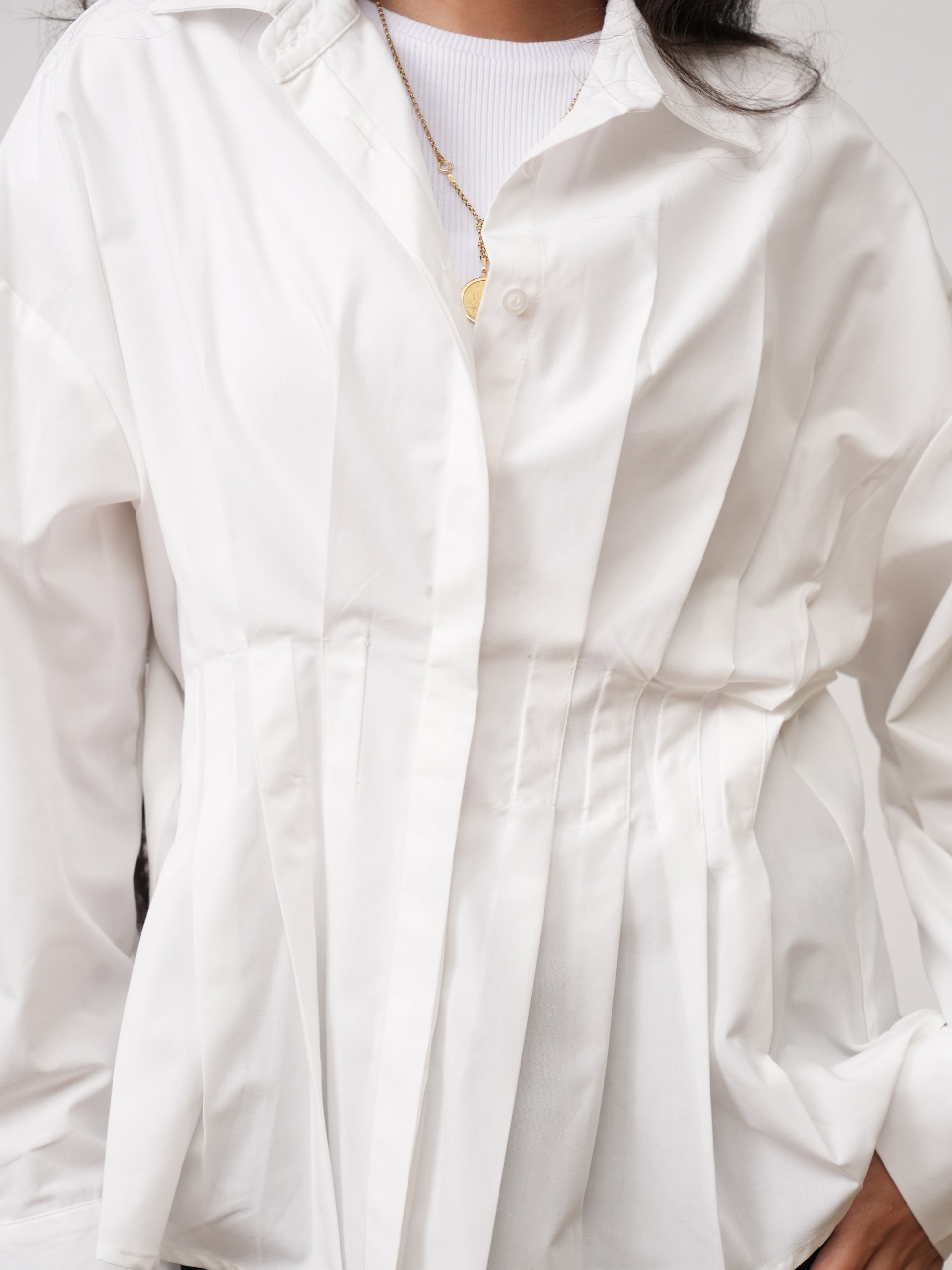The Pleated Shirt - White