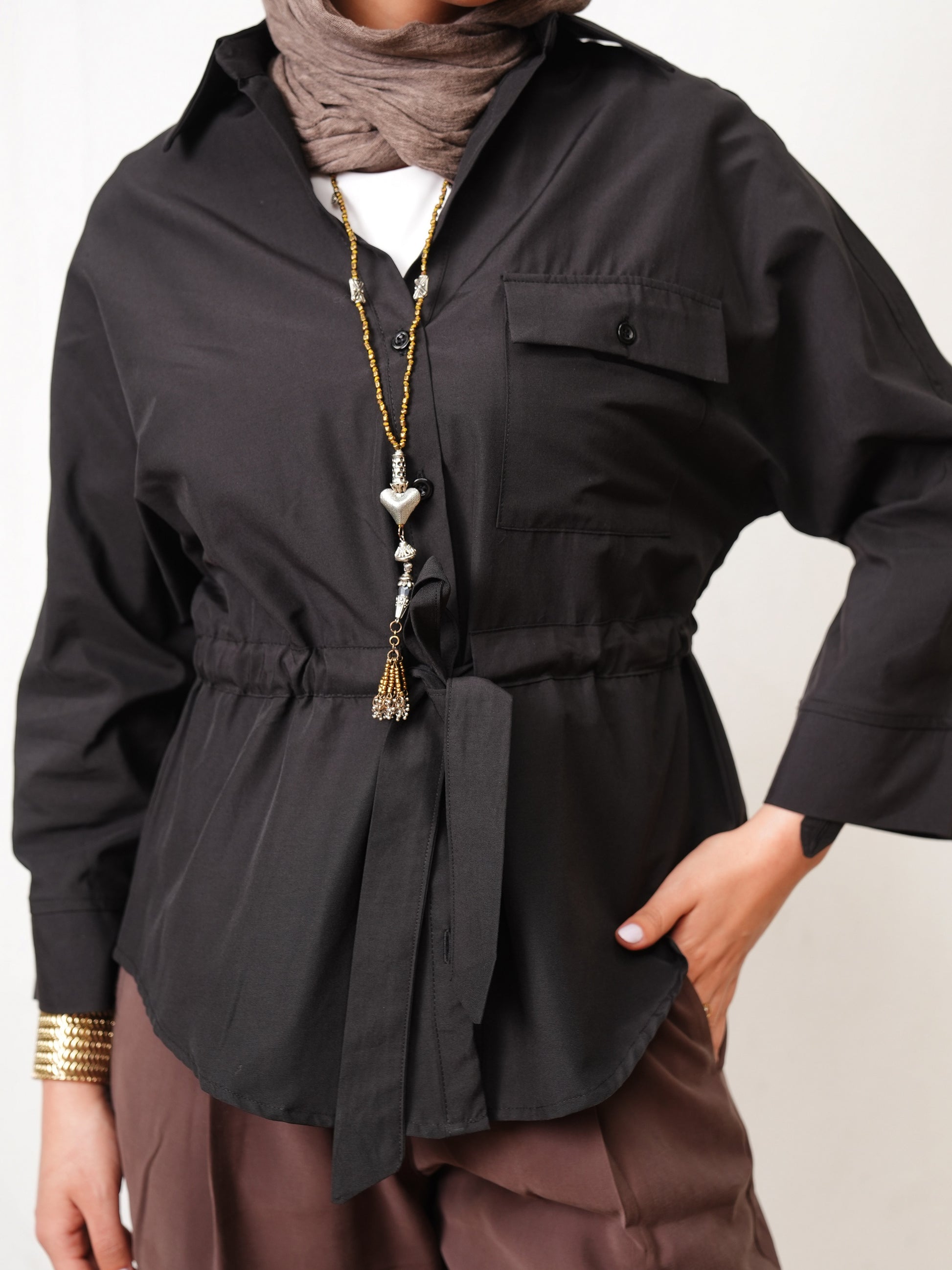 The Belted Shirt - Black
